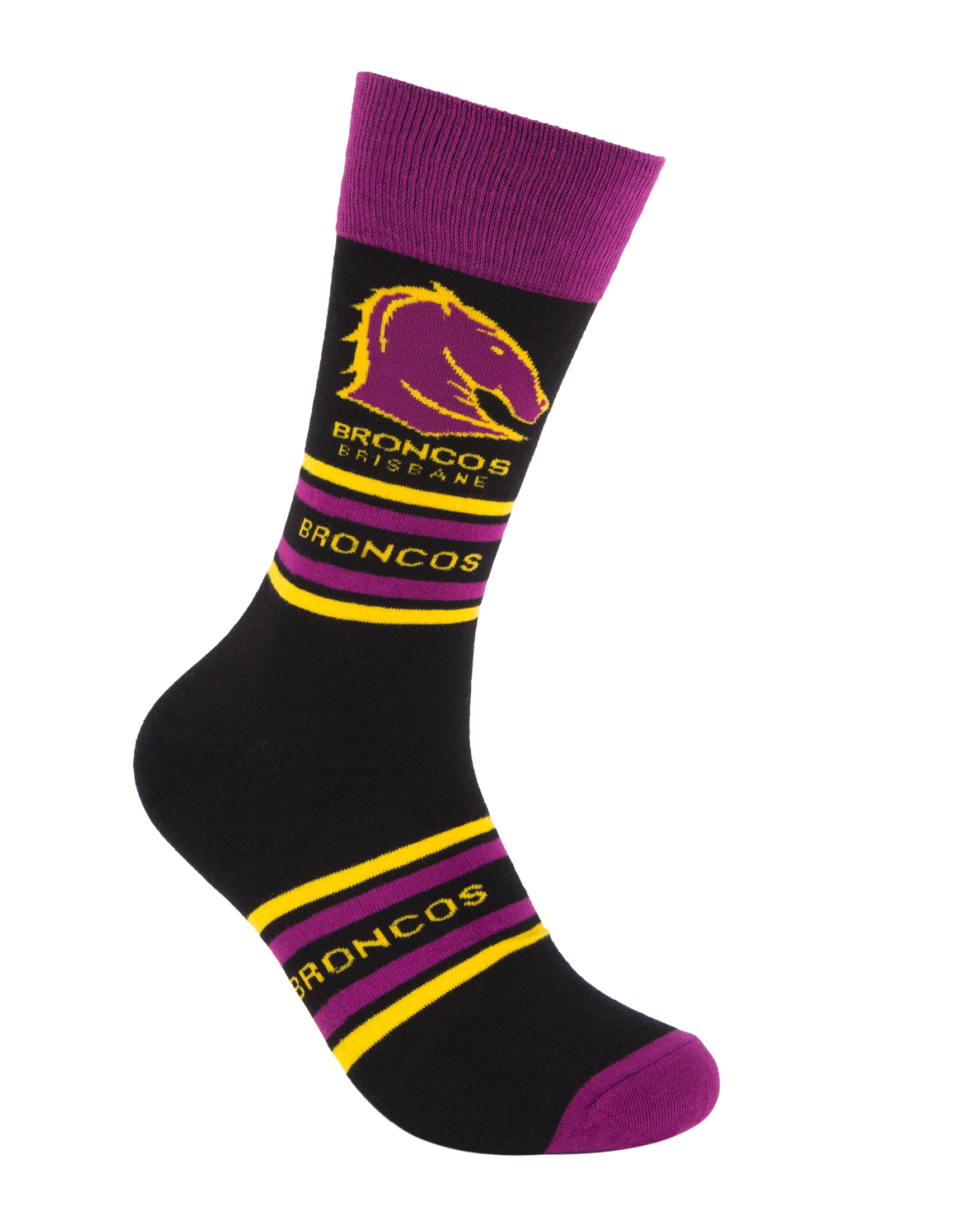 Brisbane Broncos Stripe Organic Cotton Socks