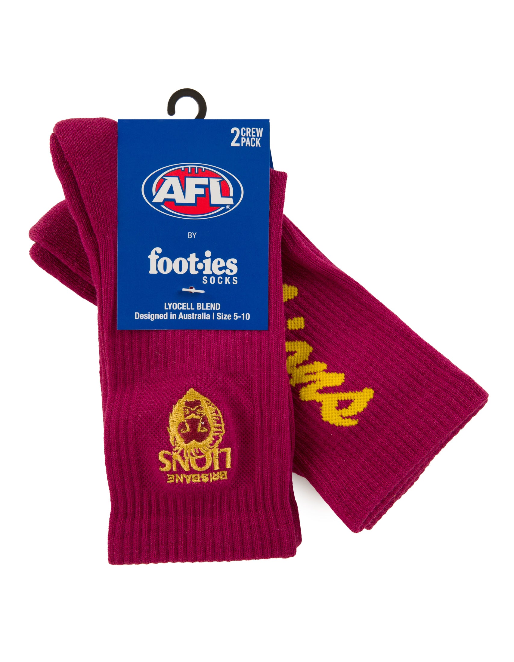 Brisbane Lions Sneaker Sock 2-Pack