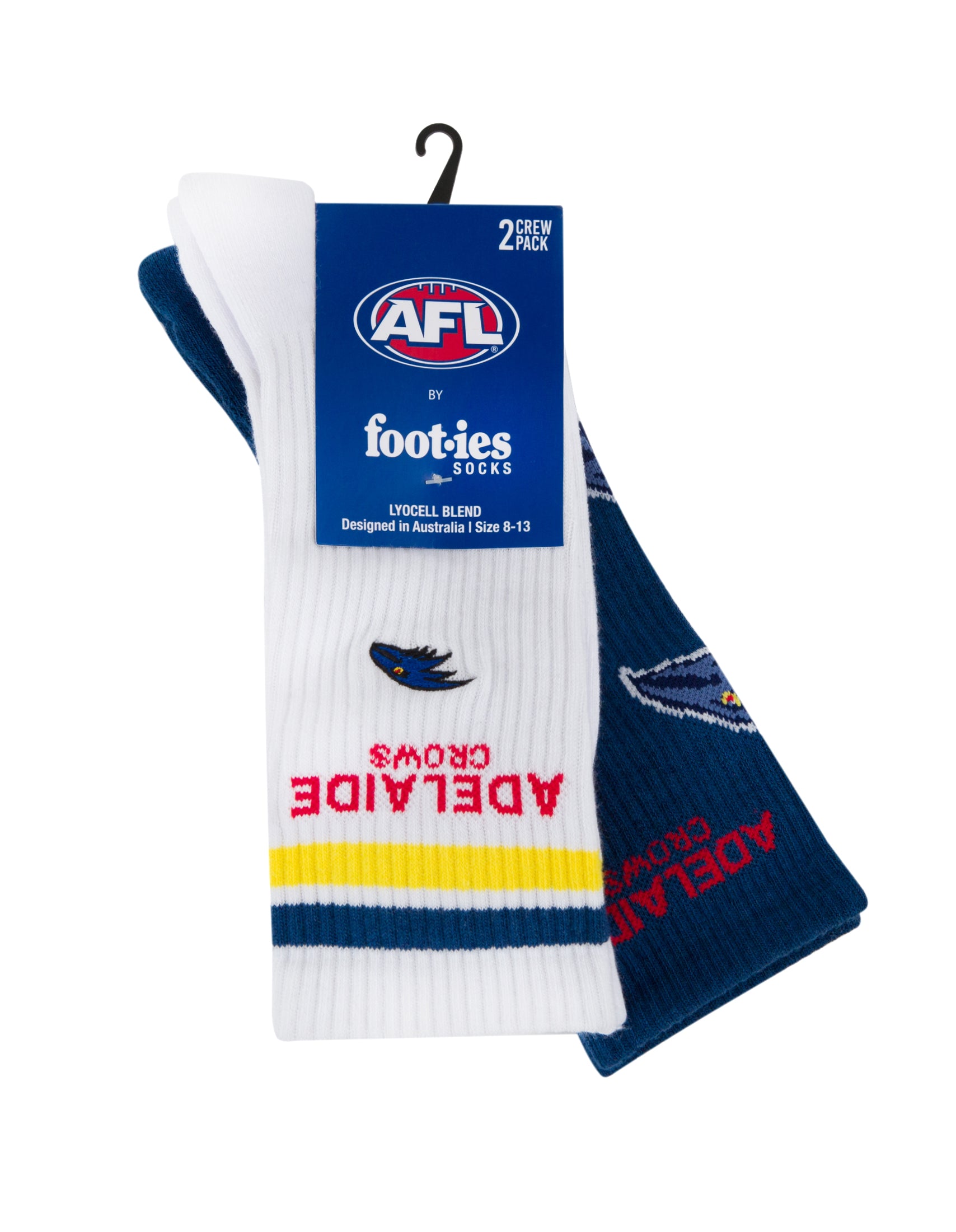 Adelaide Crows Mascot Sneaker 2 Pack Socks