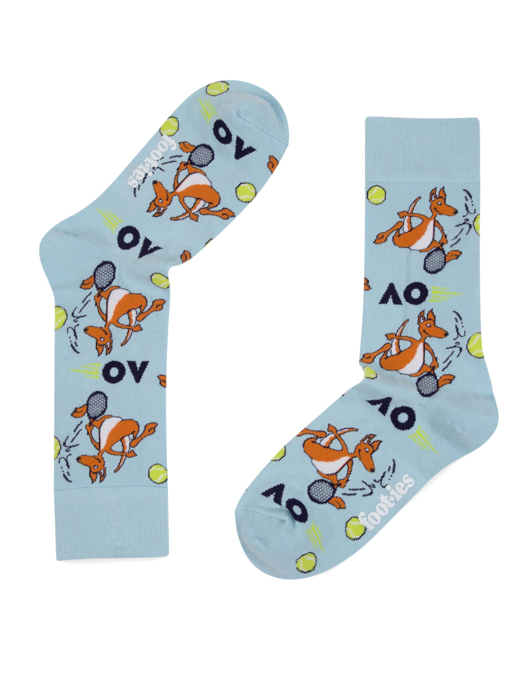 Australian Open Serving Kanga Organic Cotton Novelty Sock
