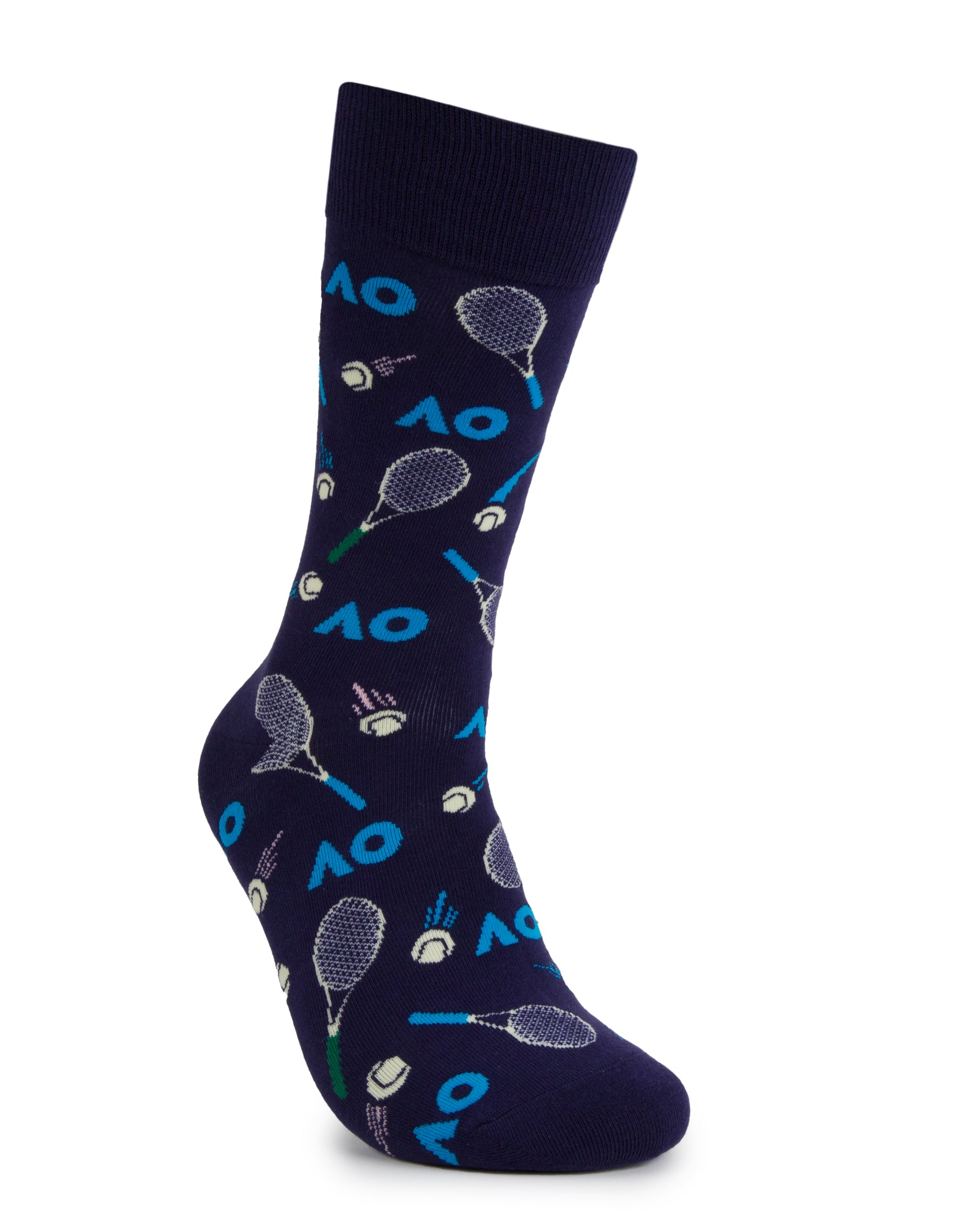 Australian Open Racquets Crew Organic Cotton Novelty Sock
