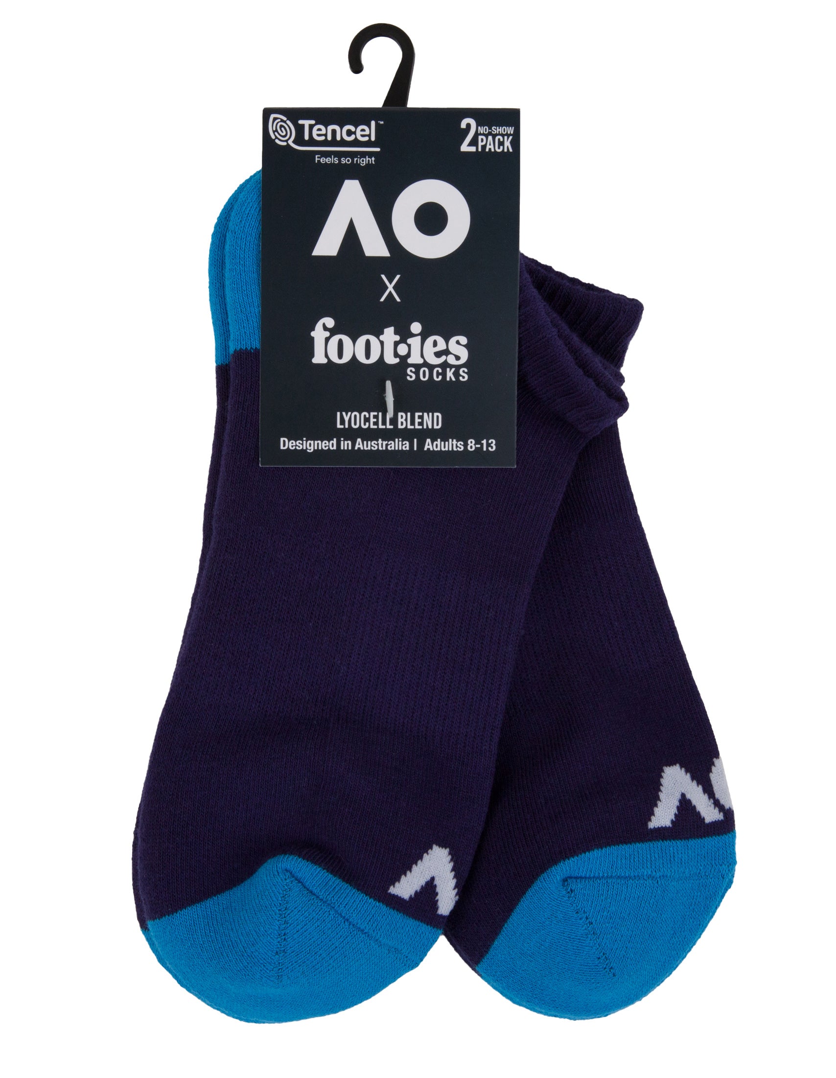 Australian Open No Show Sneaker Socks 2-Pack