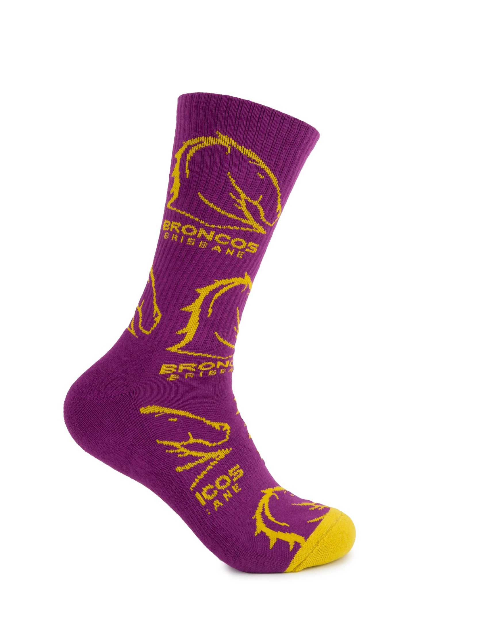 Brisbane Broncos Logo Sneaker Socks 2 Pack