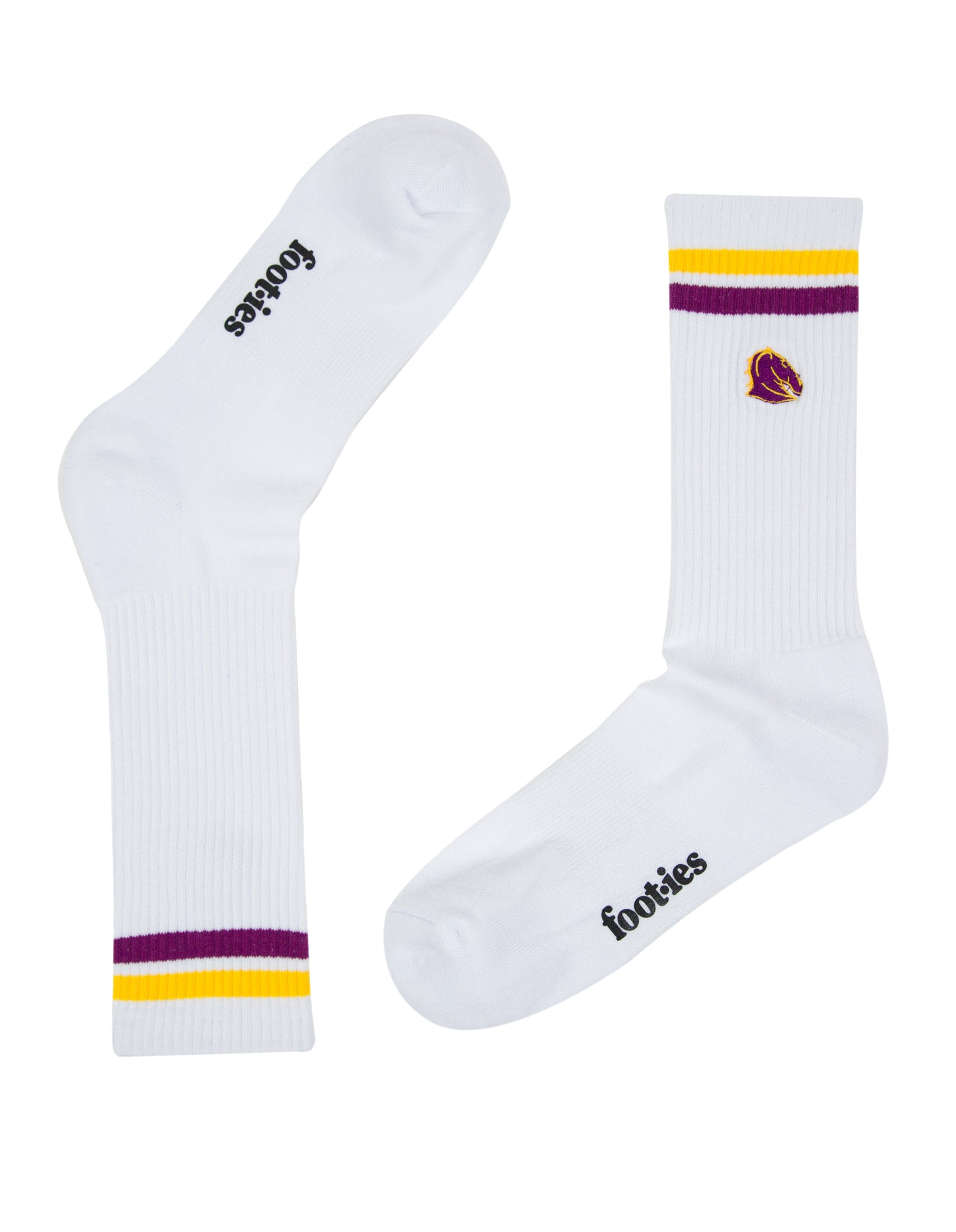 Brisbane Broncos Embroidered Sneaker Sock 2 Pack