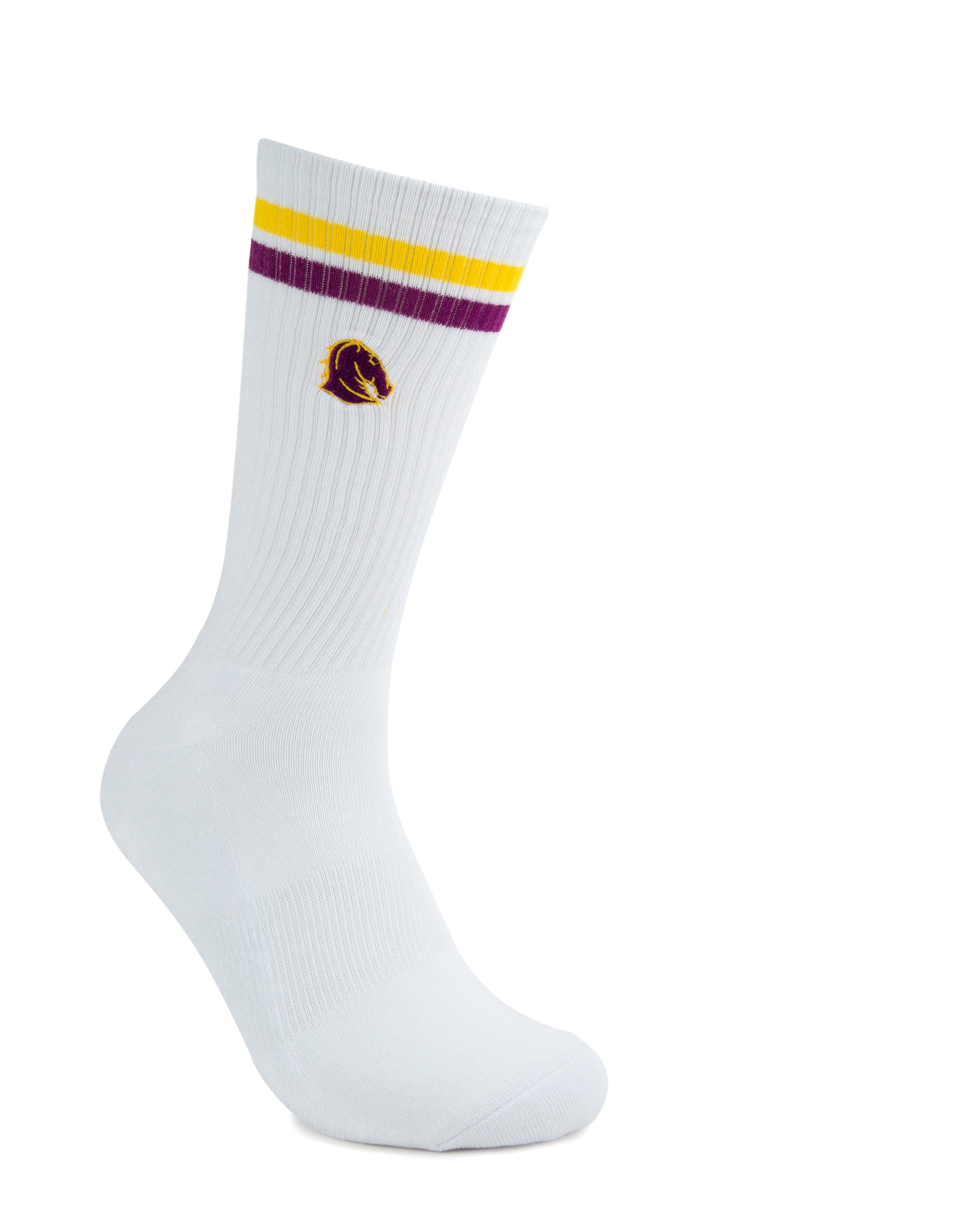 Brisbane Broncos Embroidered Sneaker Sock 2 Pack