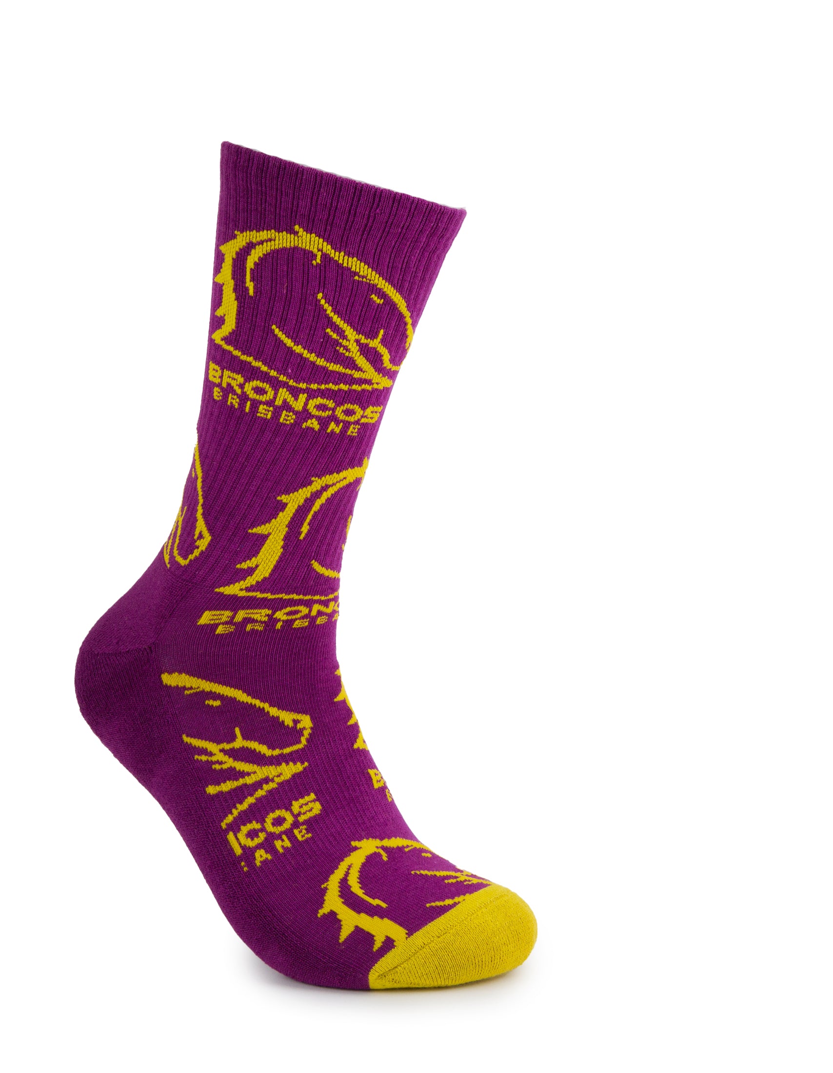 Brisbane Broncos Embroidered Sneaker Sock 2 Pack