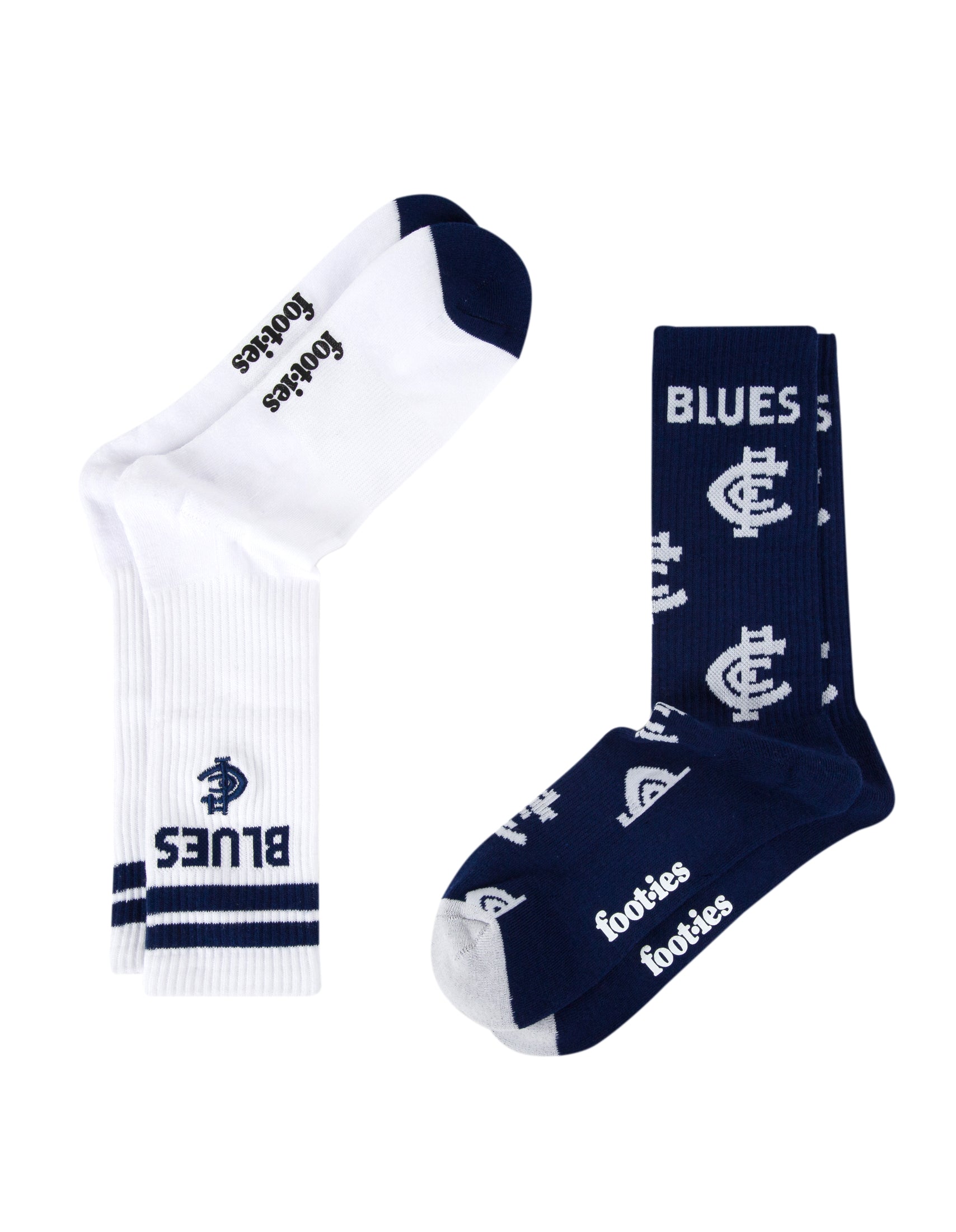 Carlton Blues Mascot Sneaker 2 Pack Socks