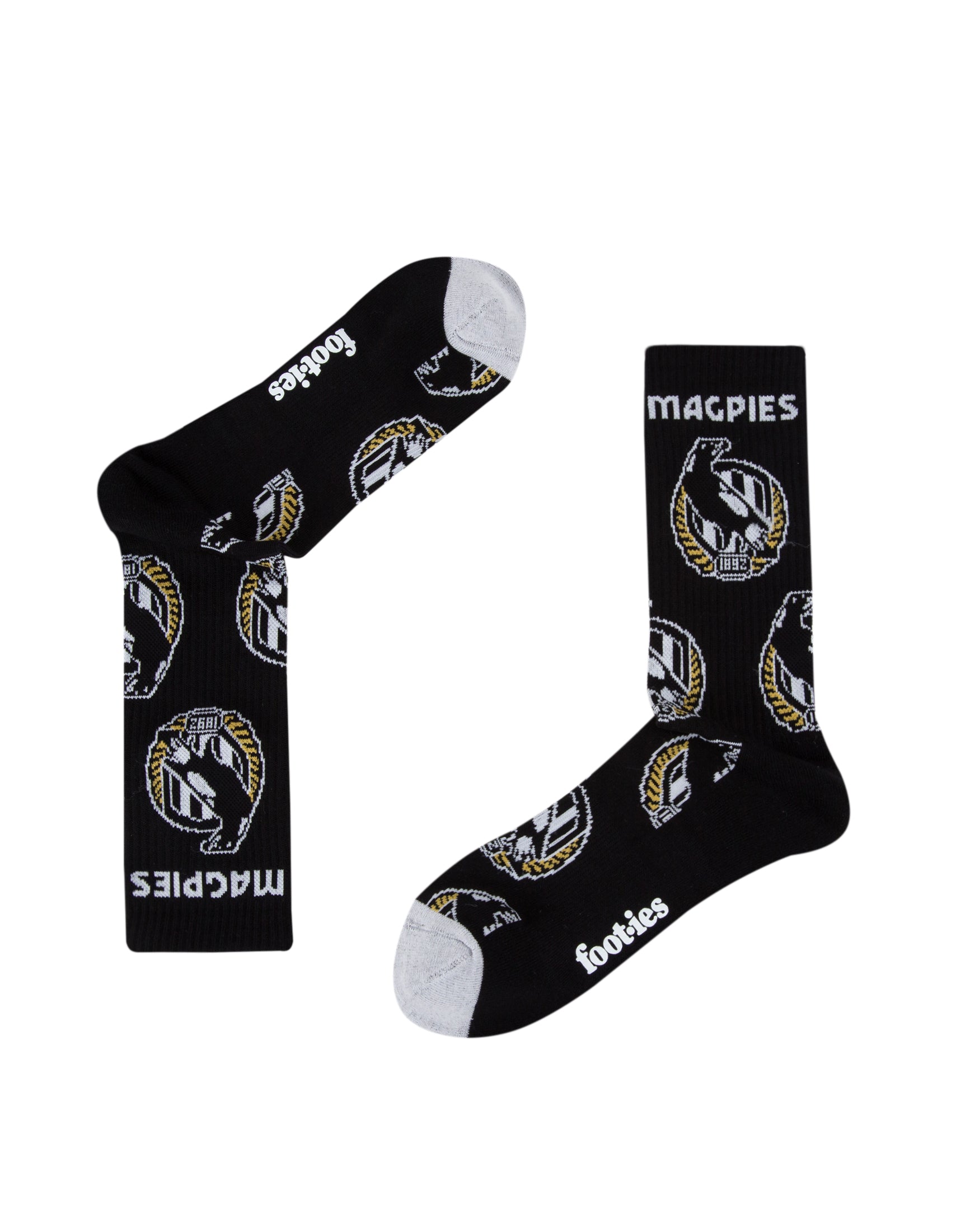 Collingwood Magpies Mascot Sneaker Sock 2-Pack