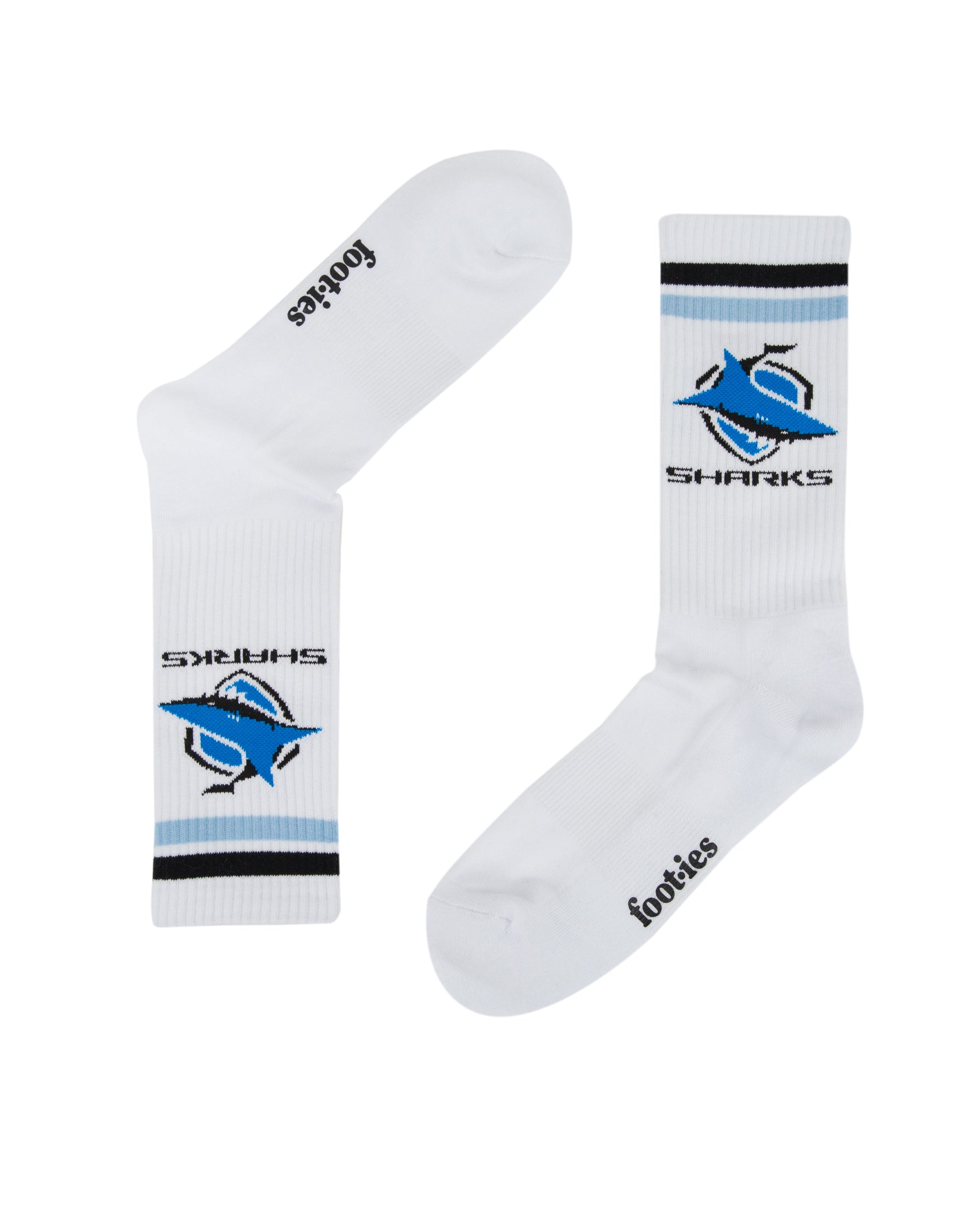Cronulla-Sutherland Sharks Logos Sneaker Socks 2 Pack