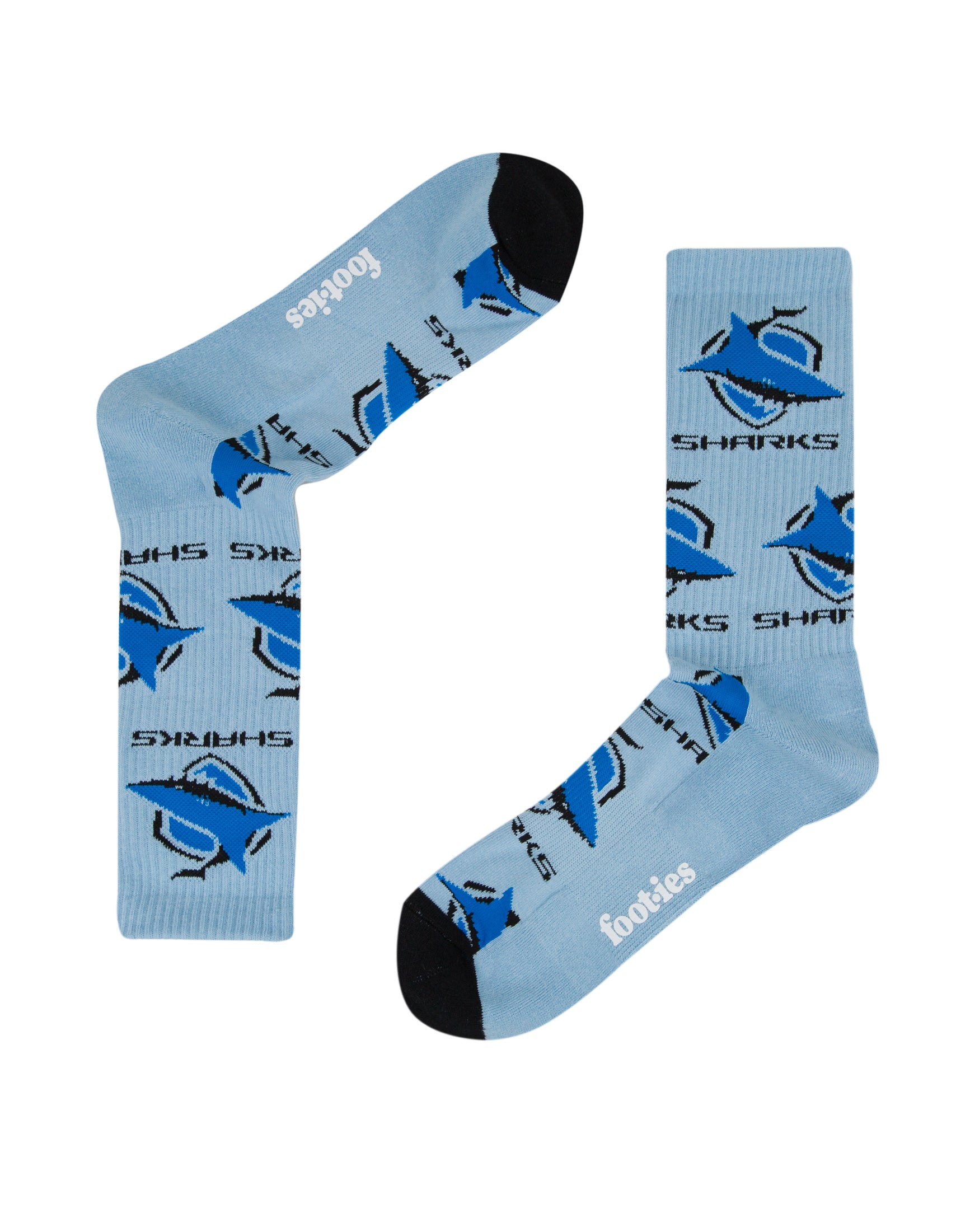 Cronulla-Sutherland Sharks Logos Sneaker Socks 2 Pack