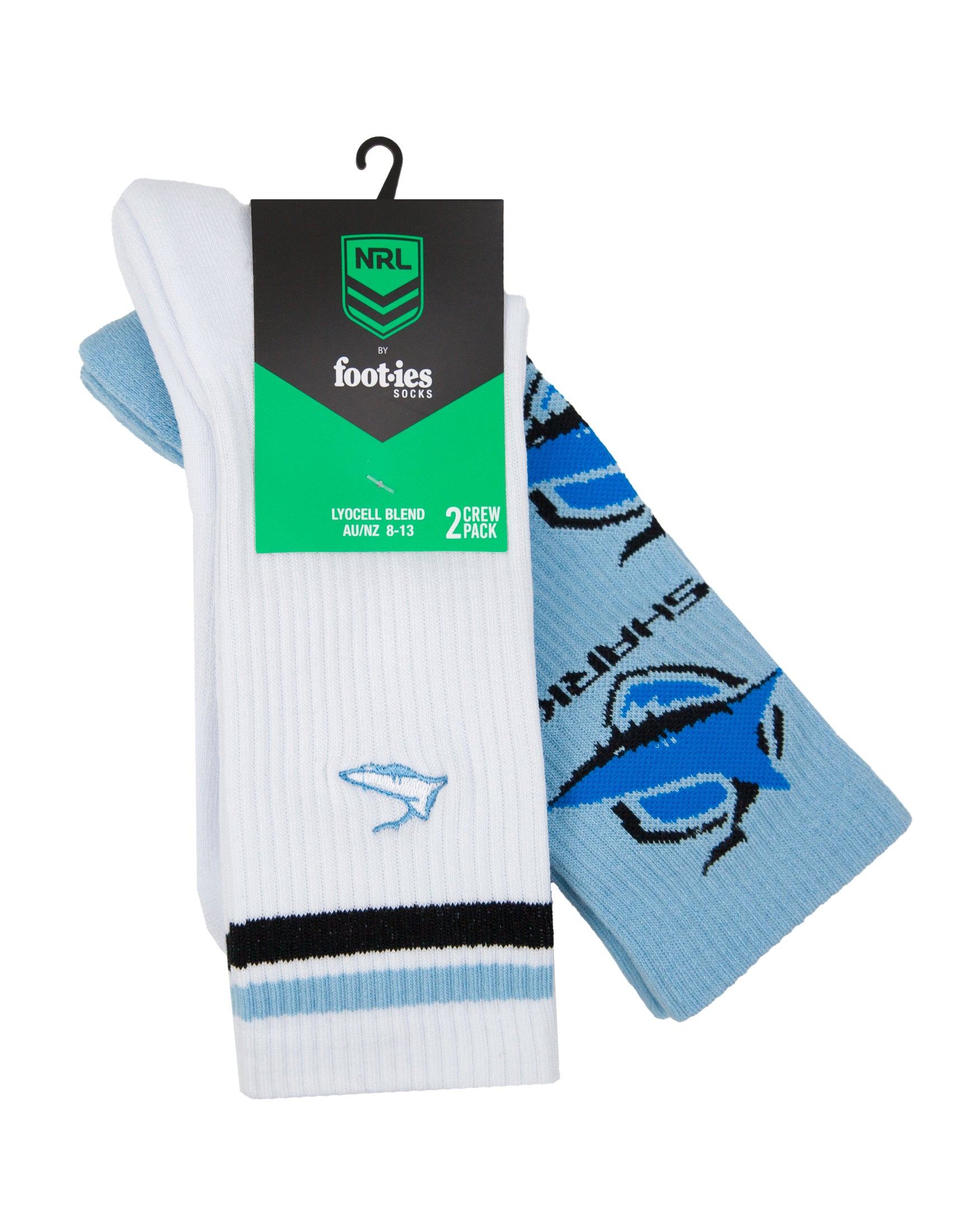 Cronulla-Sutherland Sharks Embroidered Sneaker Sock 2 Pack