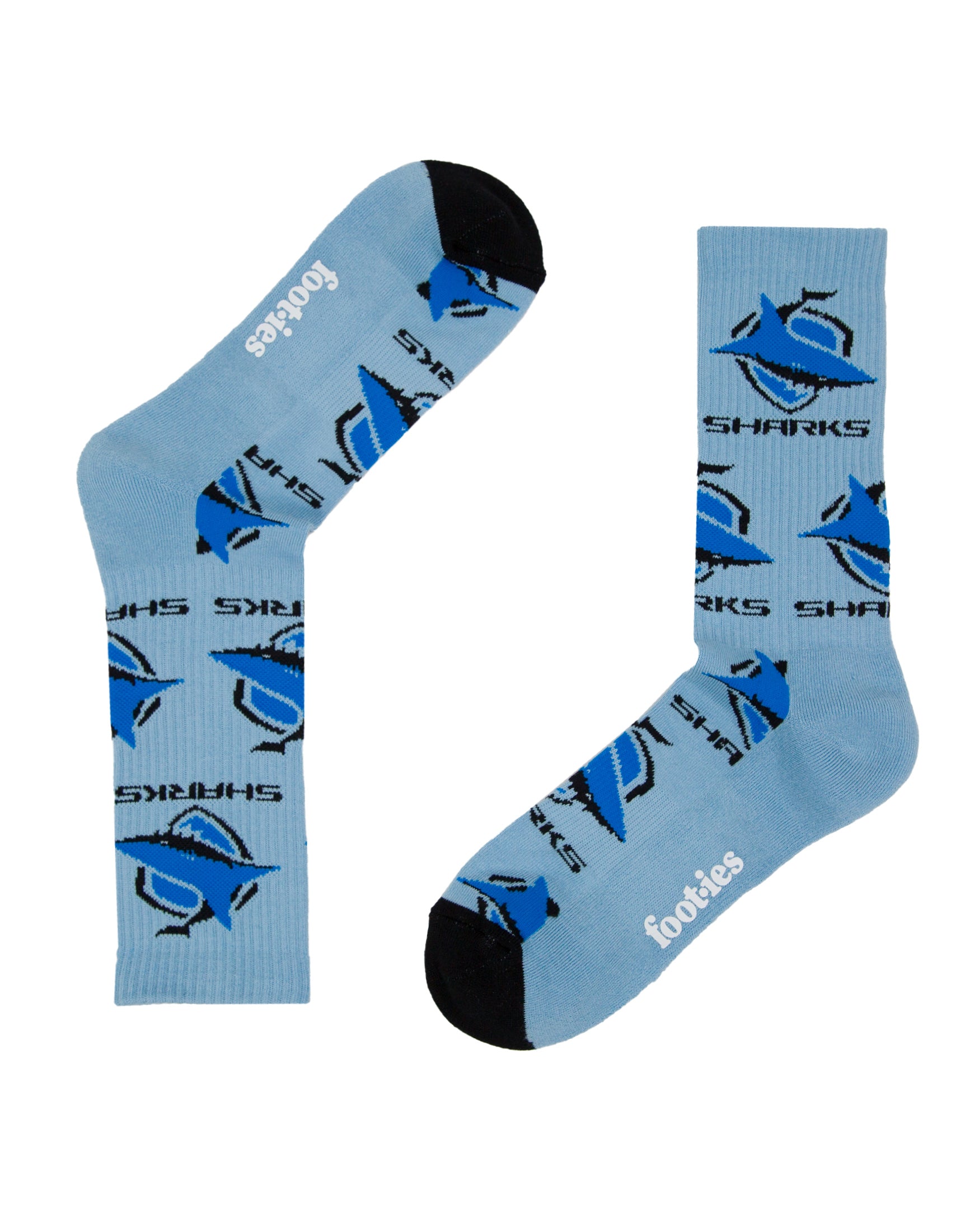 Cronulla-Sutherland Sharks Embroidered Sneaker Sock 2 Pack