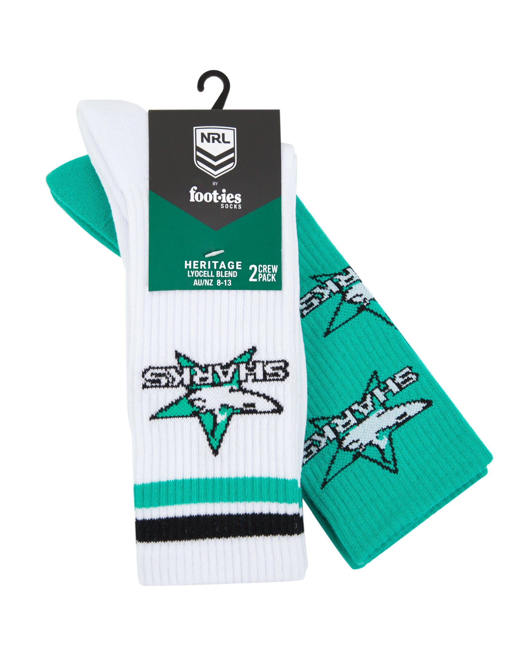Cronulla Sutherland Sharks Retro Sneaker Sock 2 Pack
