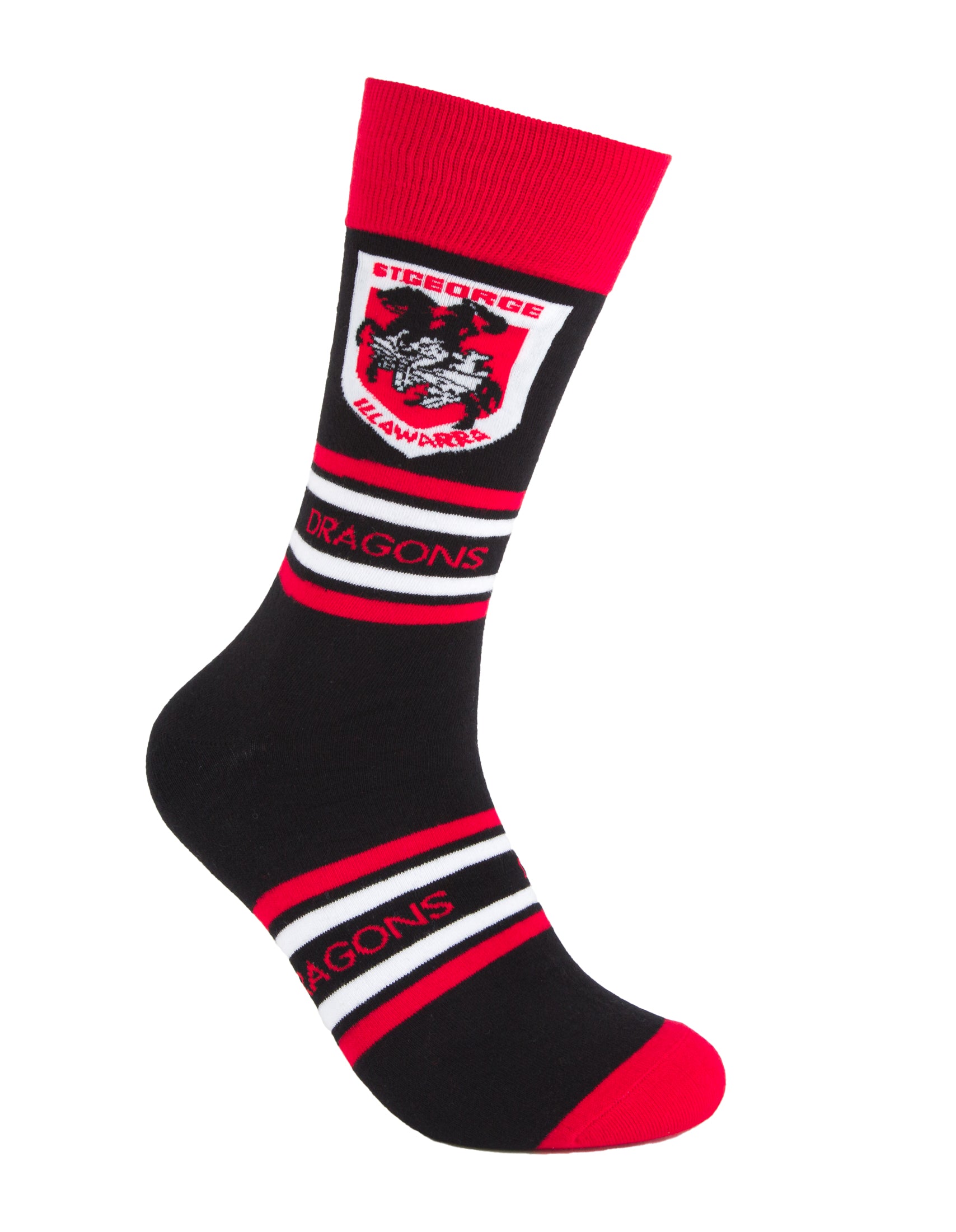 St George Illawarra Dragons Stripe Organic Cotton Socks