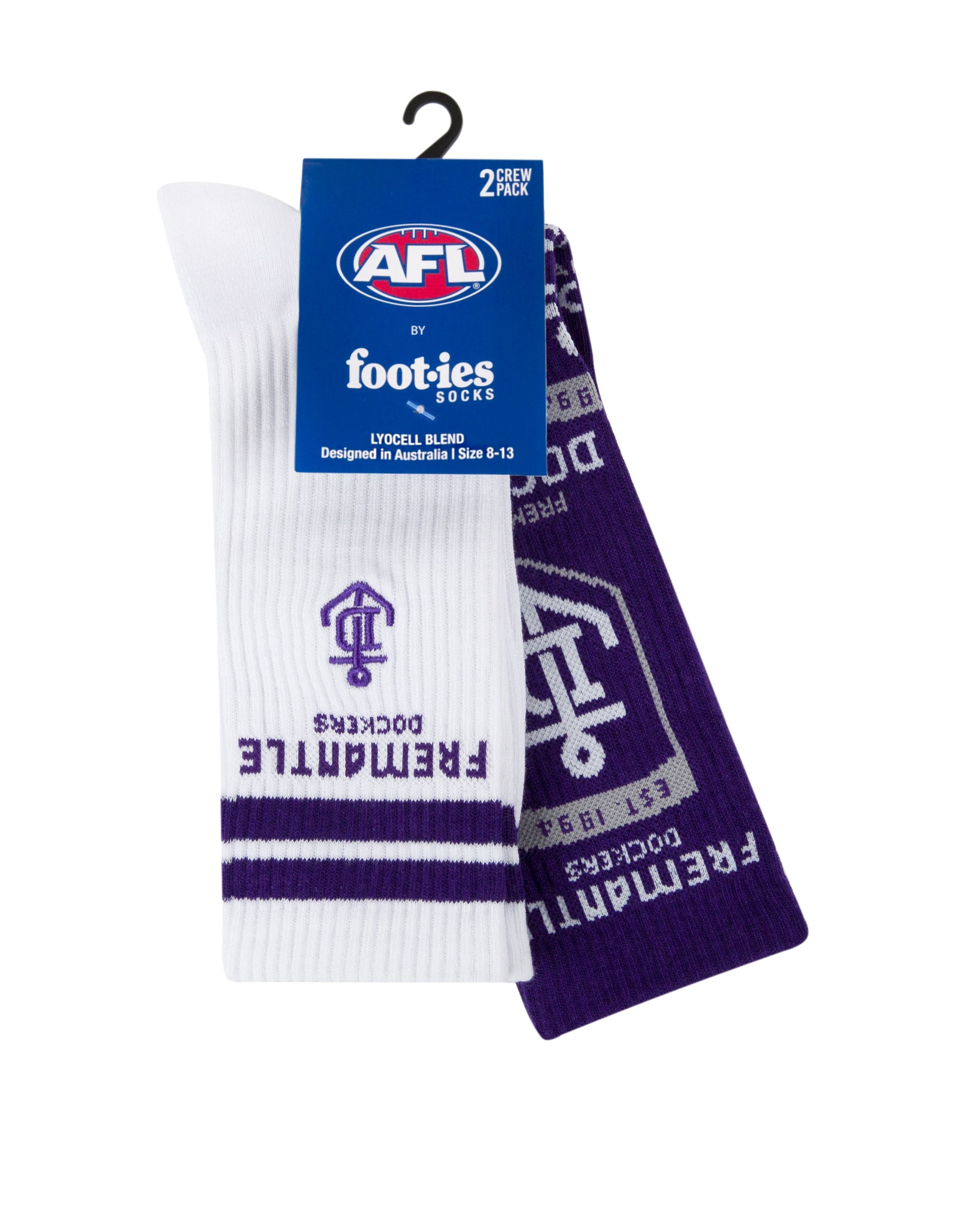 Fremantle Dockers Mascot Sneaker 2 Pack Socks