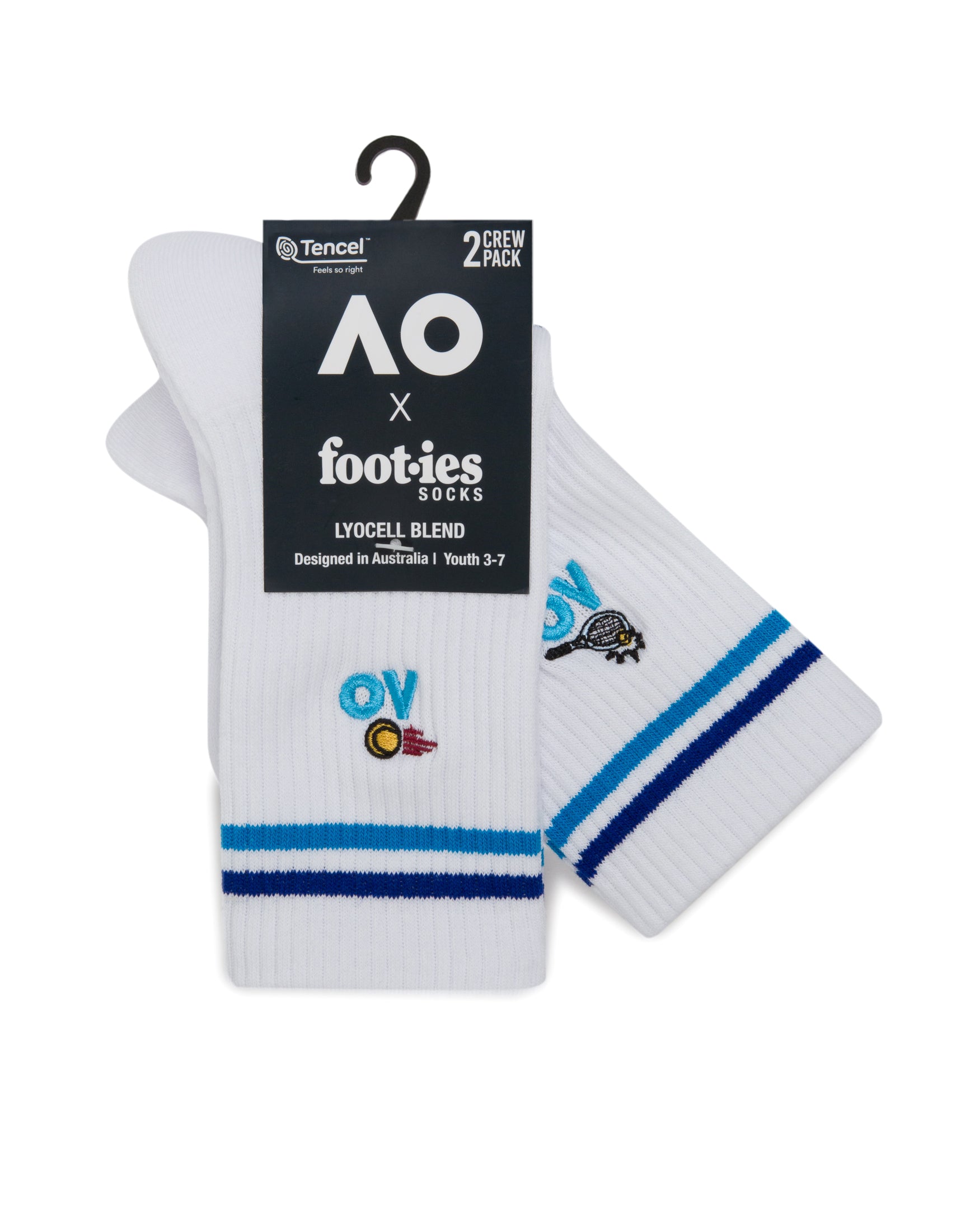 Australian Open Game Play Crew Sneaker Sock 2-Pack