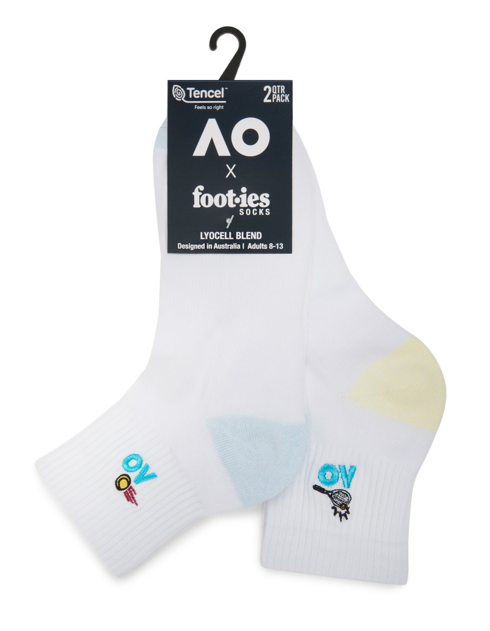Australian Open Game Play Quarter Crew Sock 2-Pack
