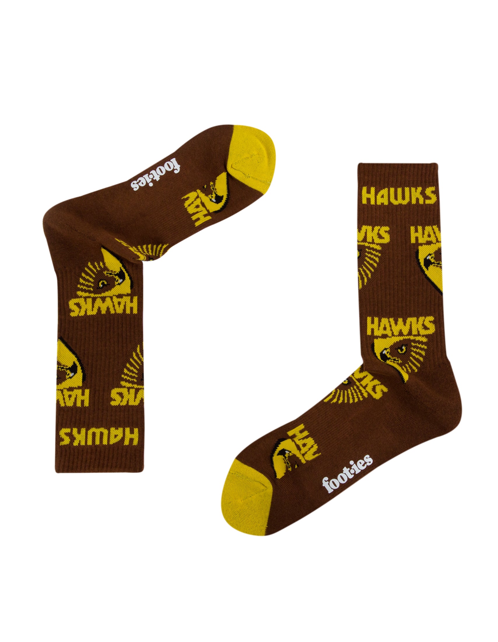 Hawthorn Hawks Mascot Sneaker Socks 2 Pack