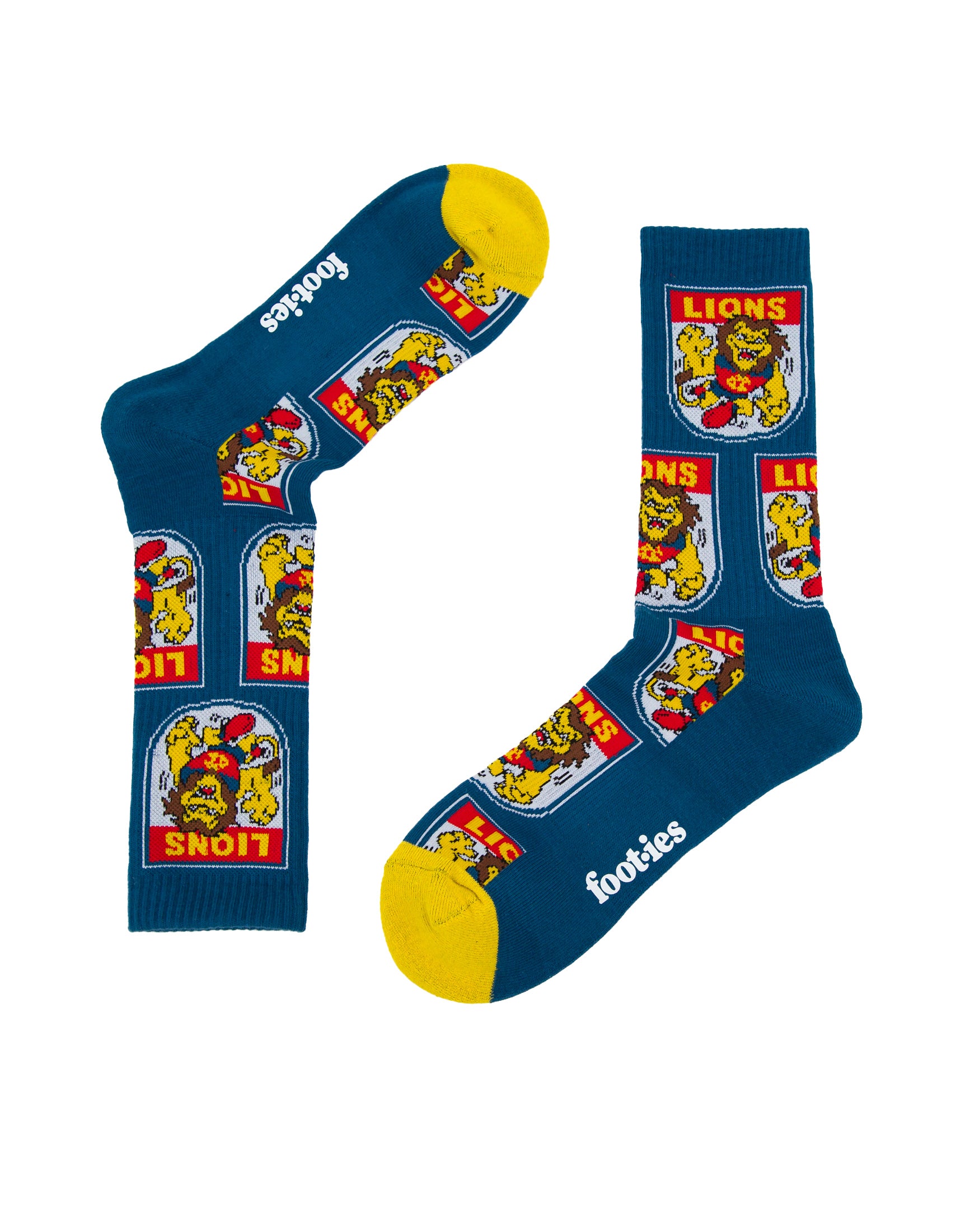 Brisbane Lions Retro Sneaker Sock 2 Pack