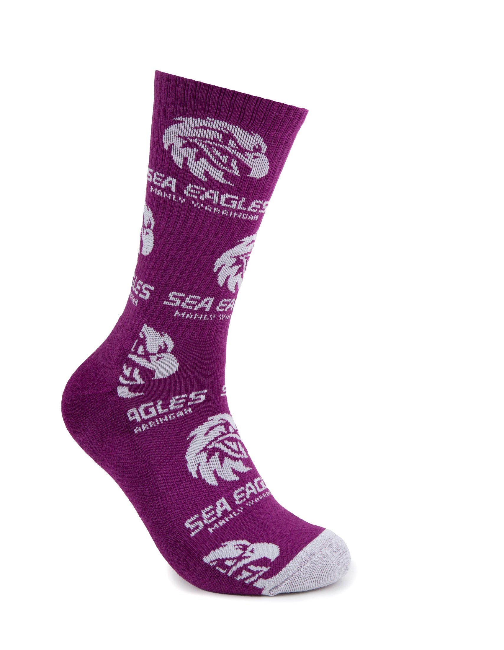 Manly Warringah Sea Eagles Emroidered Sneaker Sock 2 Pack