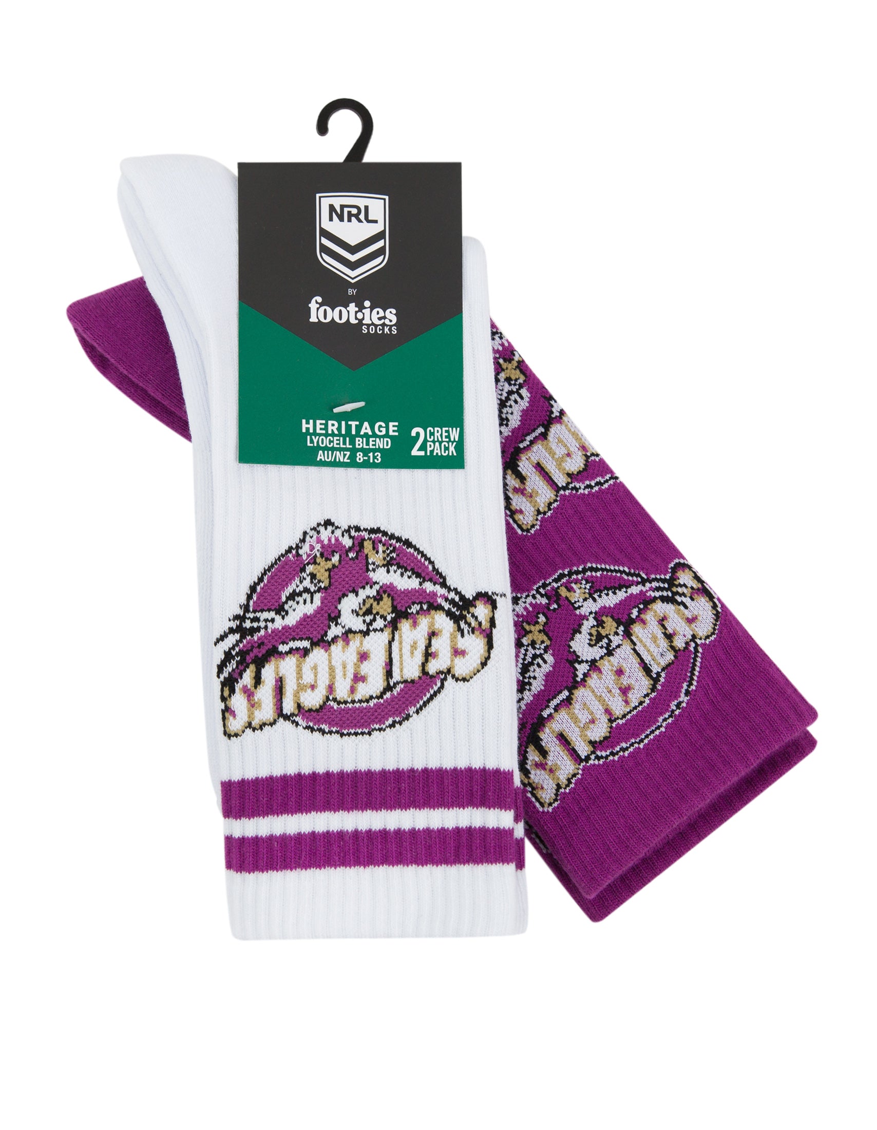 Manly Warringah Sea Eagles Retro Sneaker Sock 2 Pack