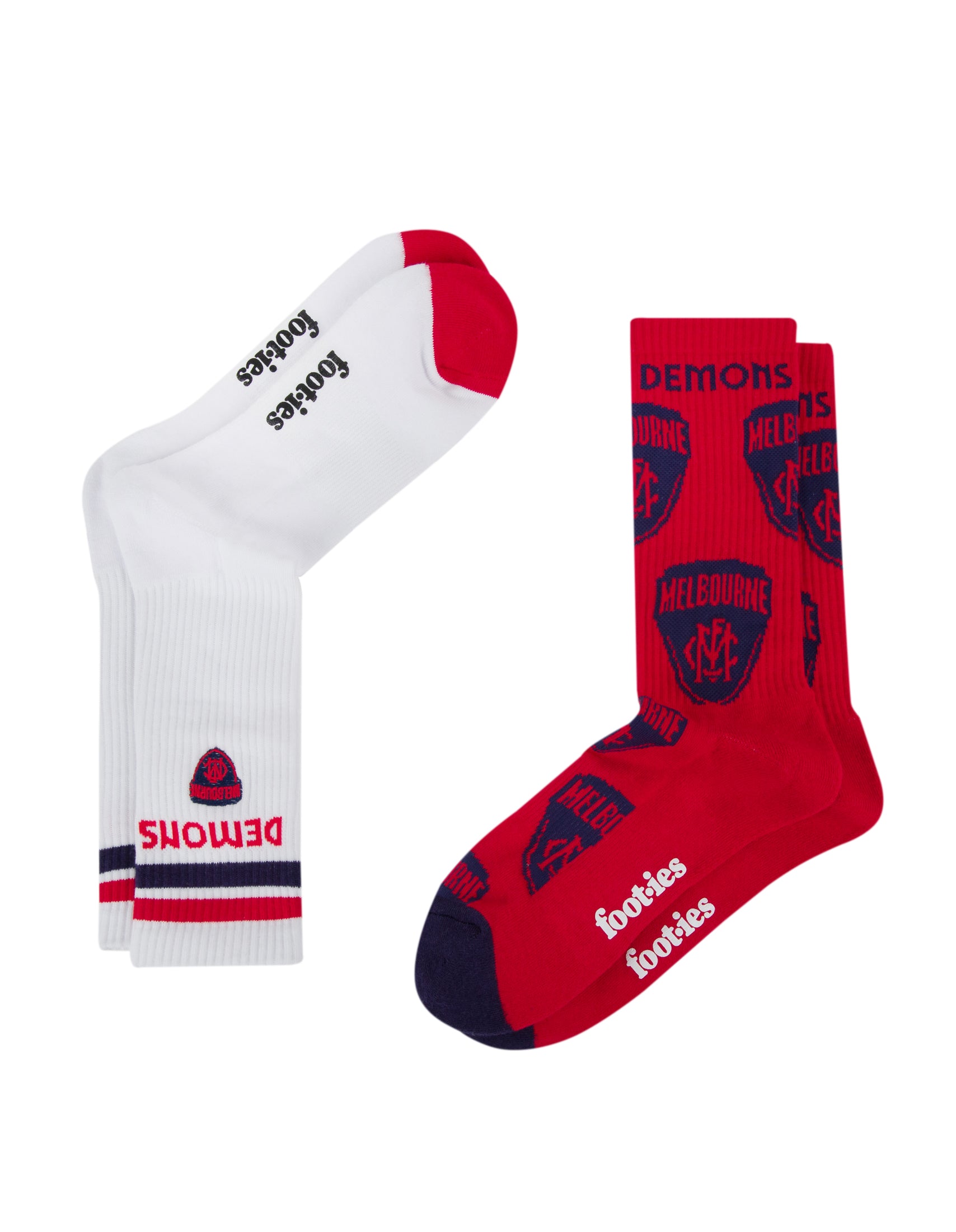 Melbourne Demons Mascot Sneaker Socks 2 Pack