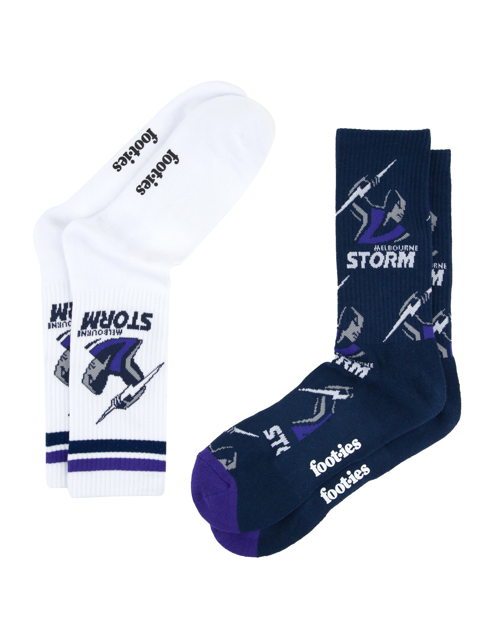 Melbourne Storm Logo Sneaker Socks 2 Pack