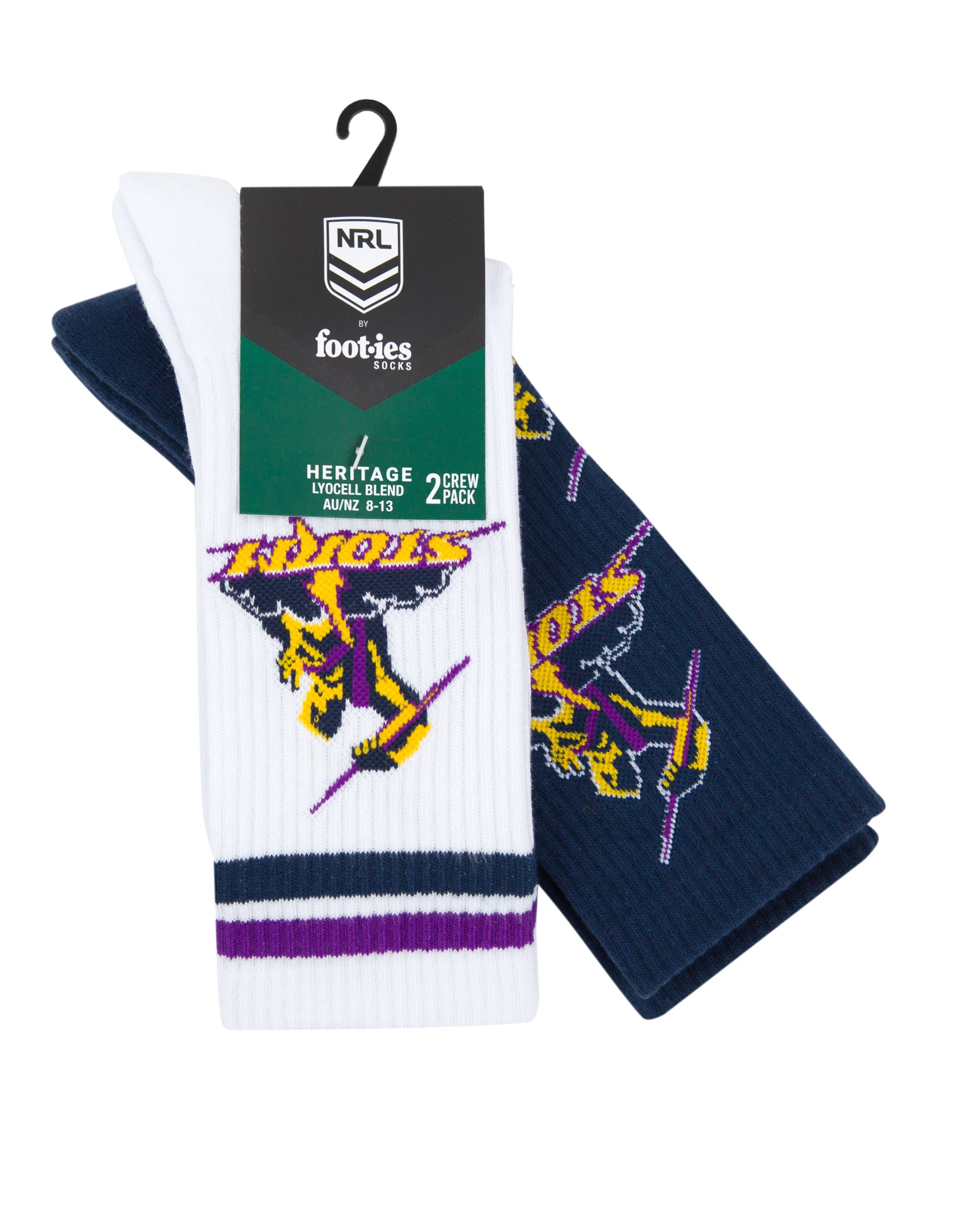 Melbourne Storm Retro Sneaker Sock 2 Pack