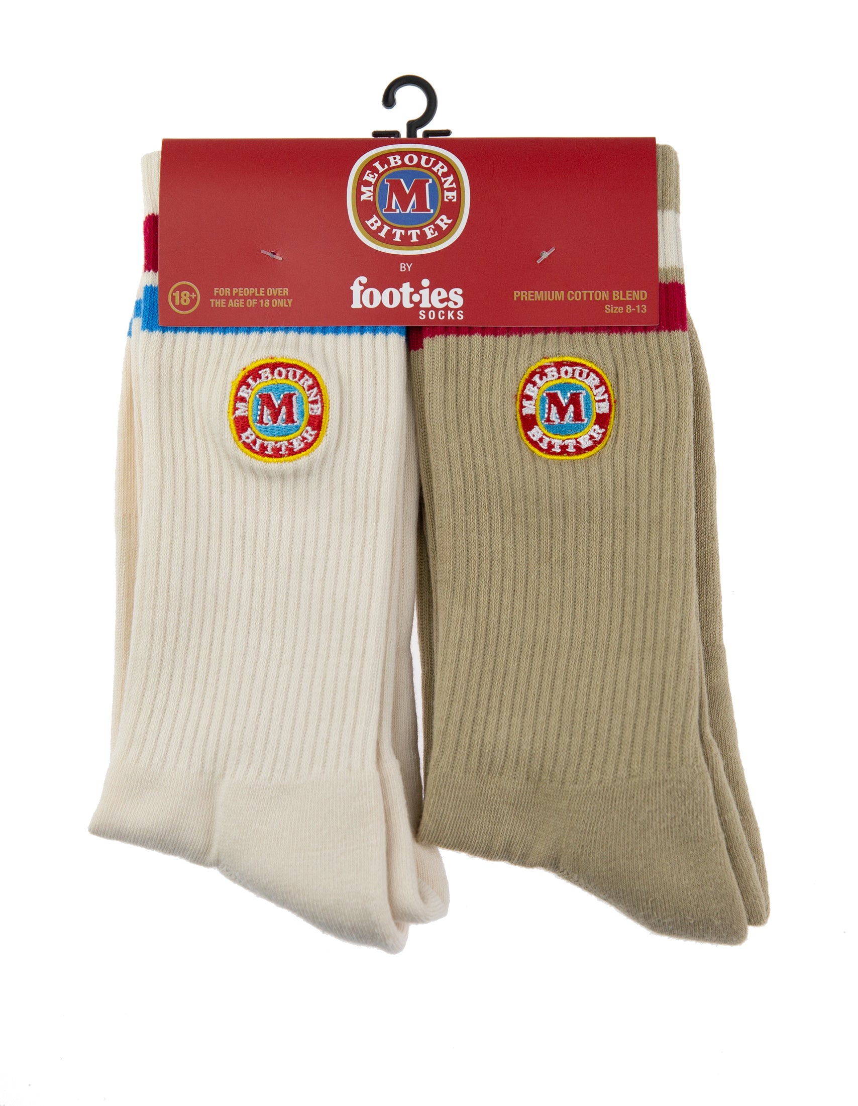 Melbourne Bitter Logo Stripe Sneaker Socks 2 Pack