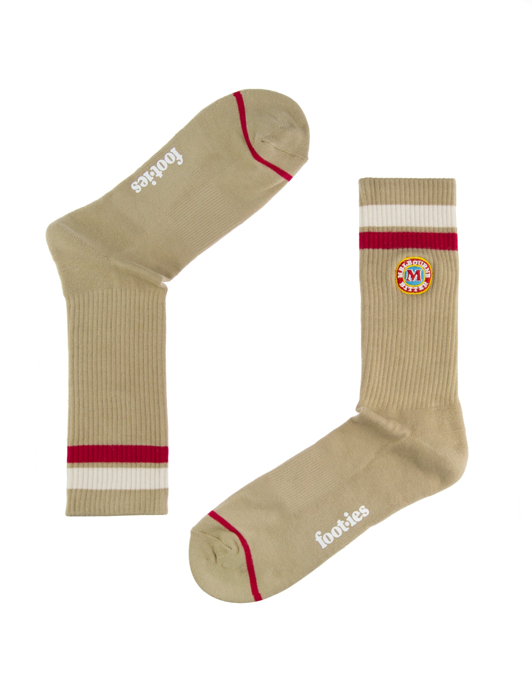 Melbourne Bitter Logo Stripe Sneaker Socks 2 Pack