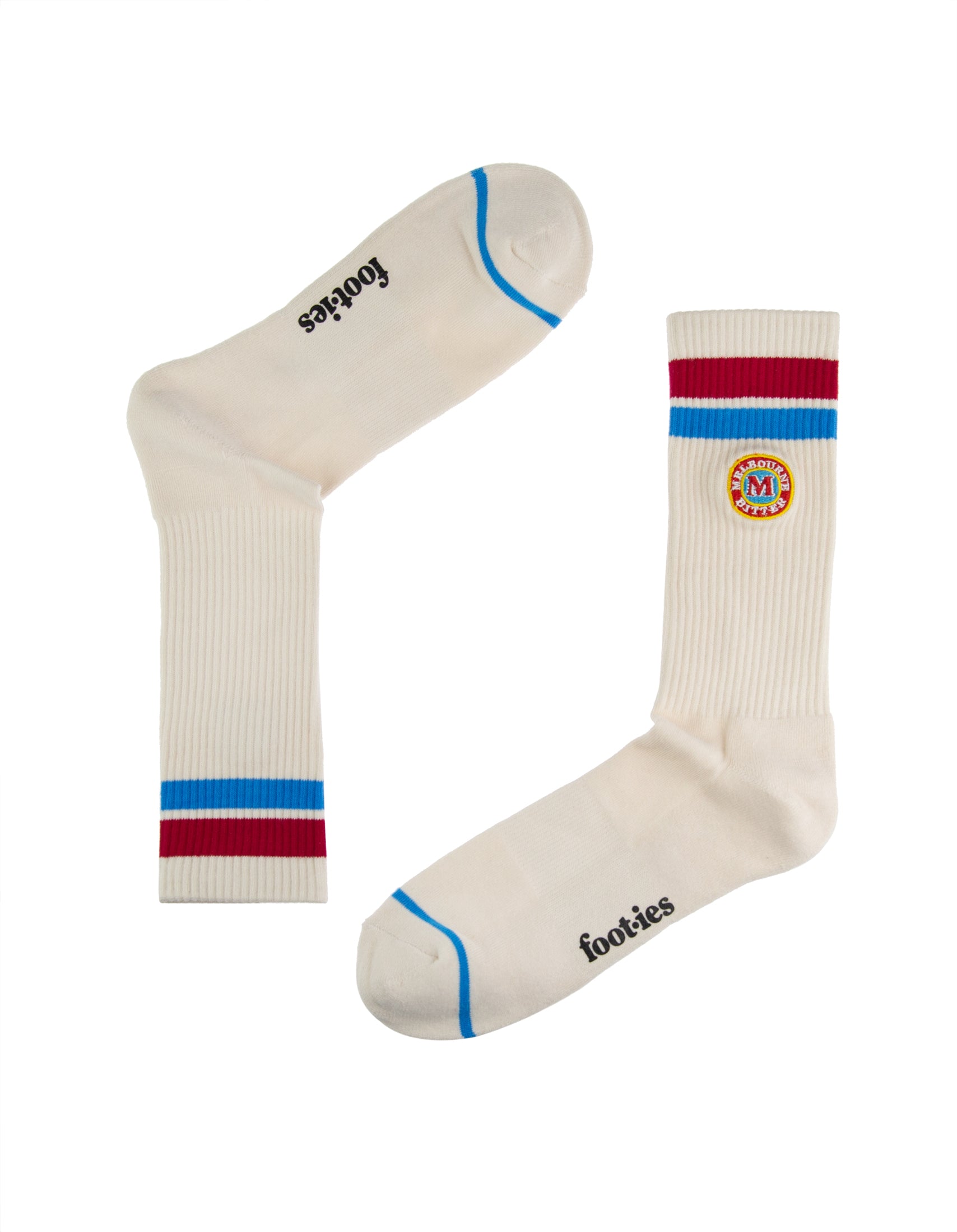 Melbourne Bitter Logo Stripe Sneaker Socks 2 Pack