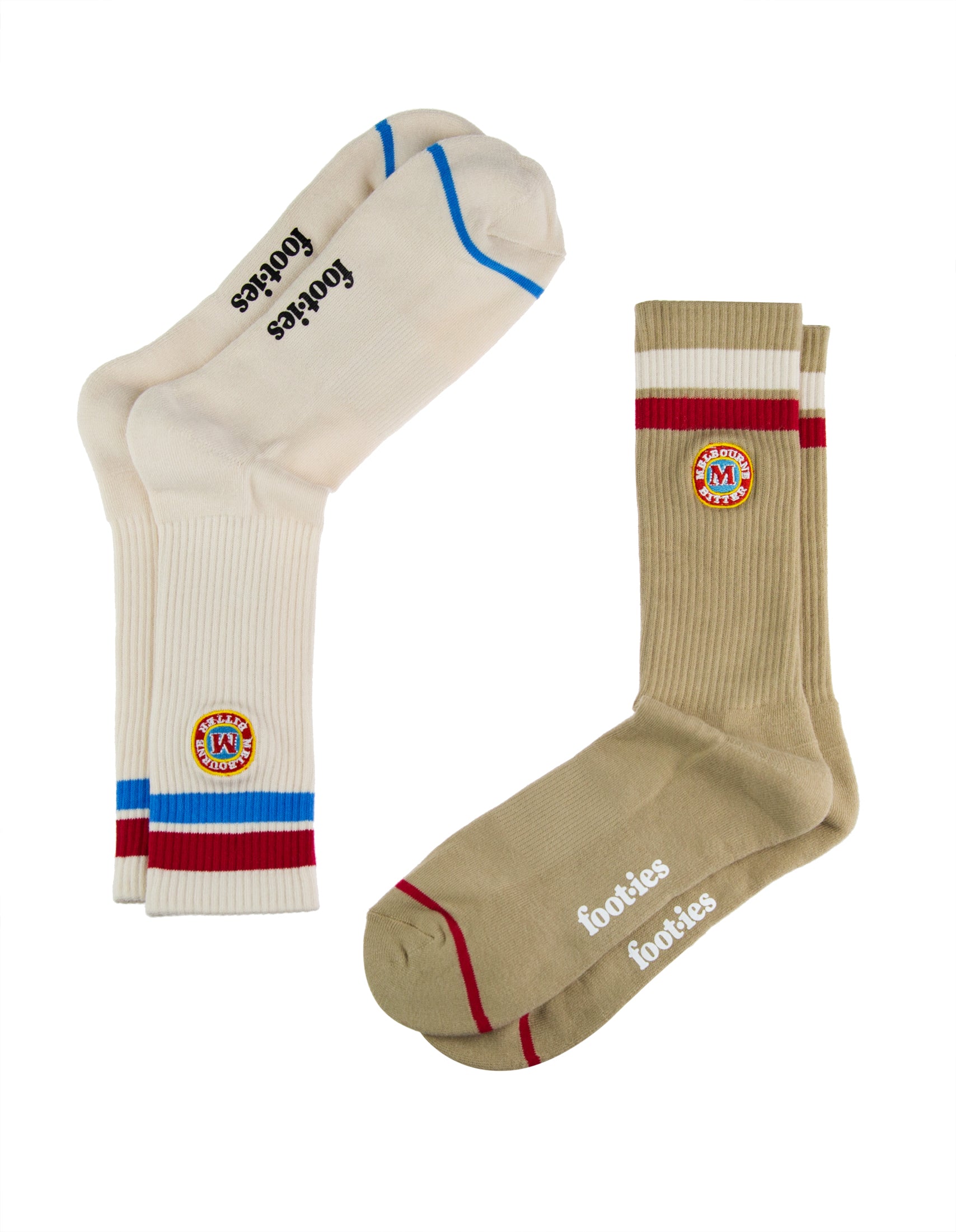Melbourne Bitter Logo Stripe Sneaker Socks 2 Pack