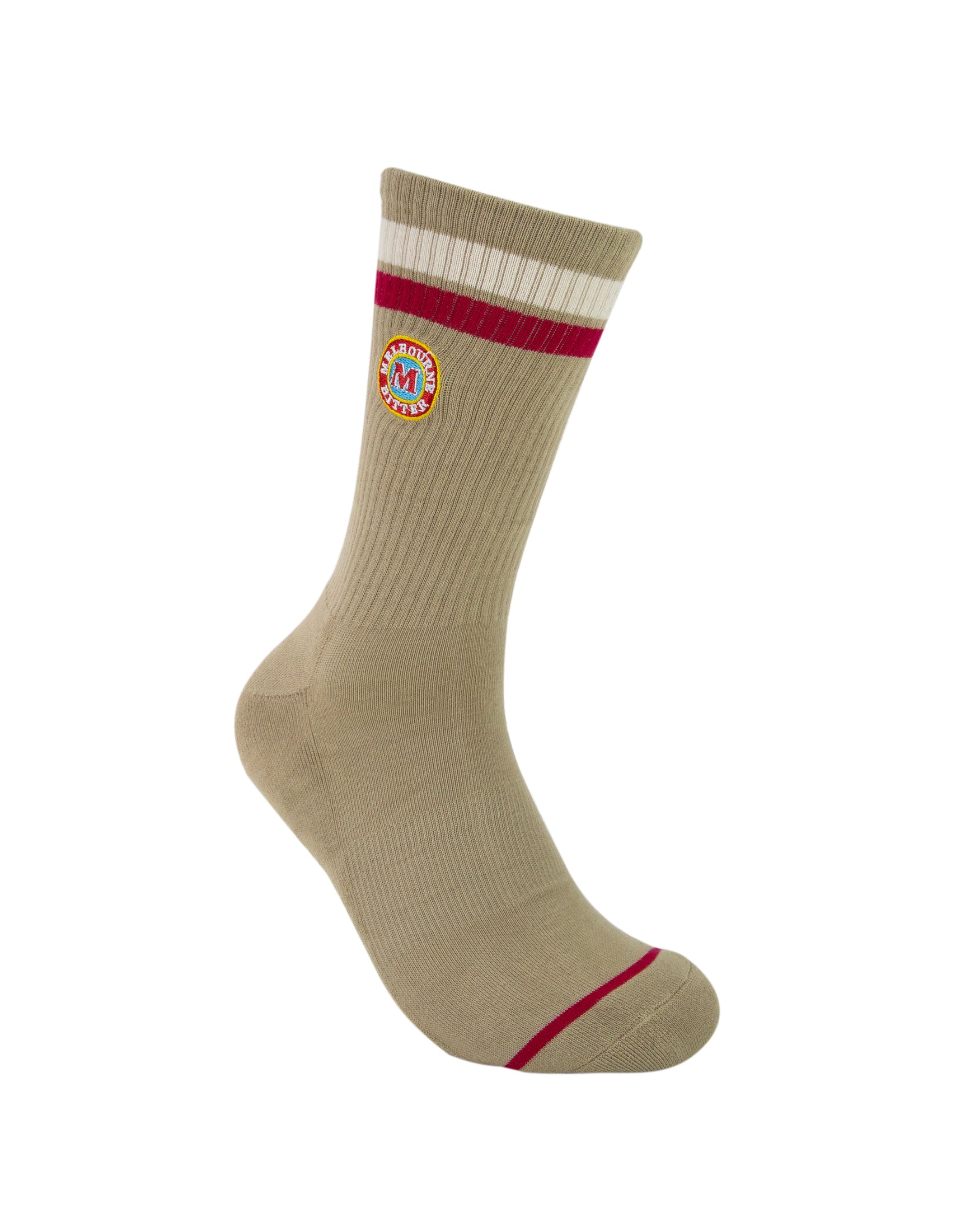 Melbourne Bitter Logo Stripe Sneaker Socks 2 Pack