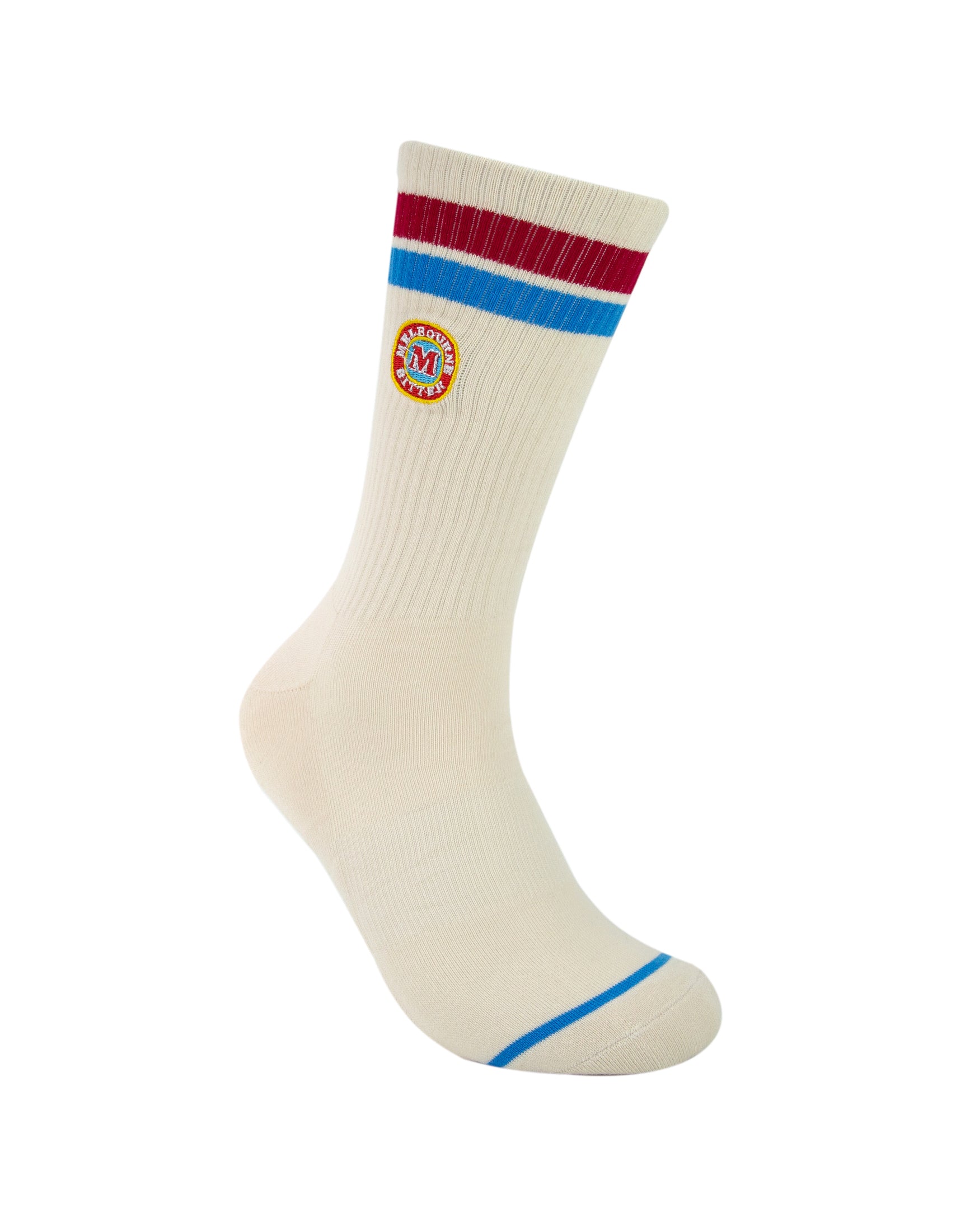 Melbourne Bitter Logo Stripe Sneaker Socks 2 Pack