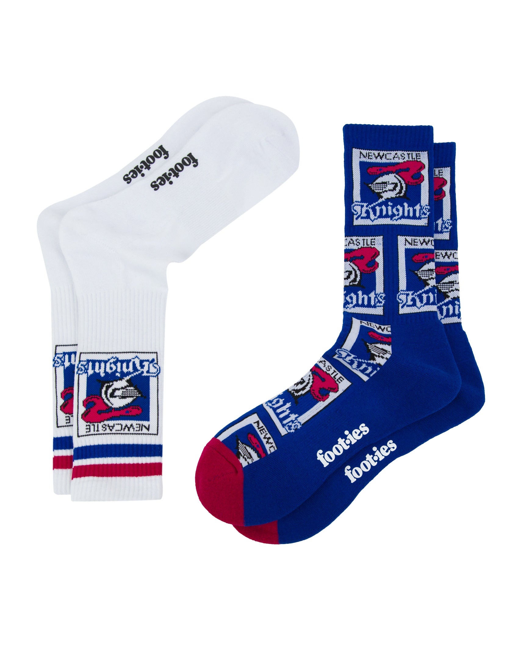 Newcastle Knights Retro Sneaker Sock 2 Pack