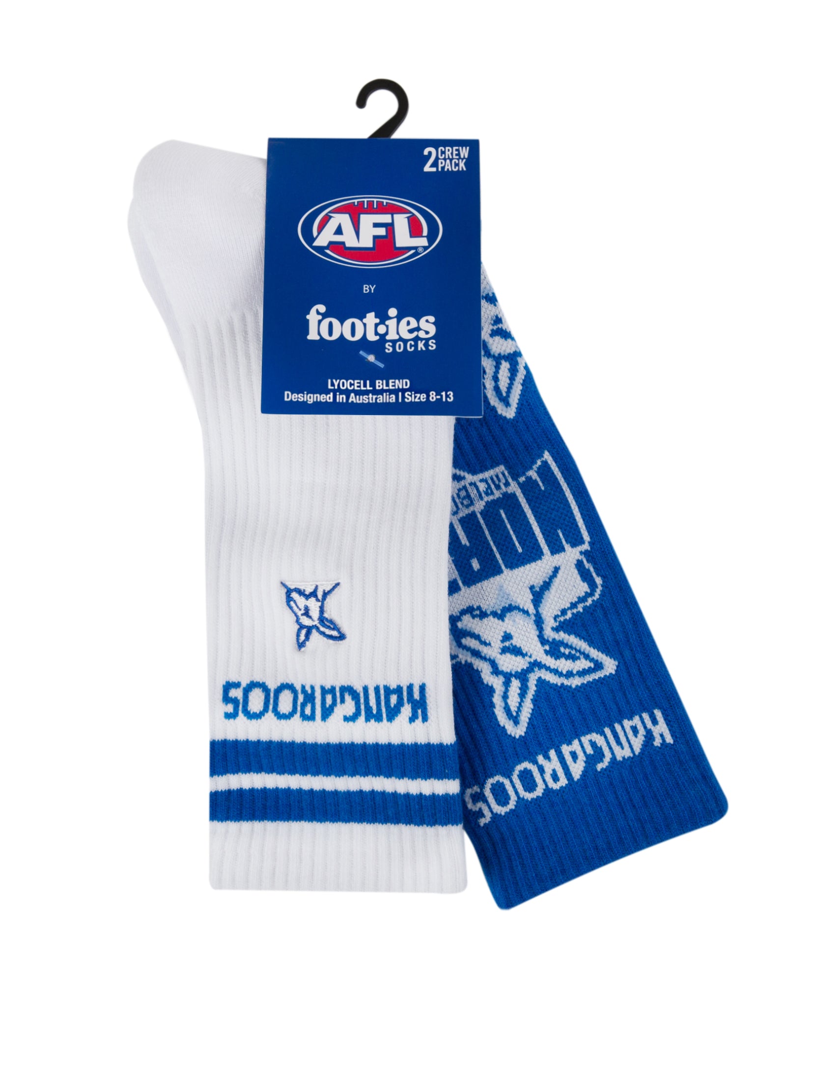 North Melbourne Kangaroo Mascot Sneaker Socks 2 Pack
