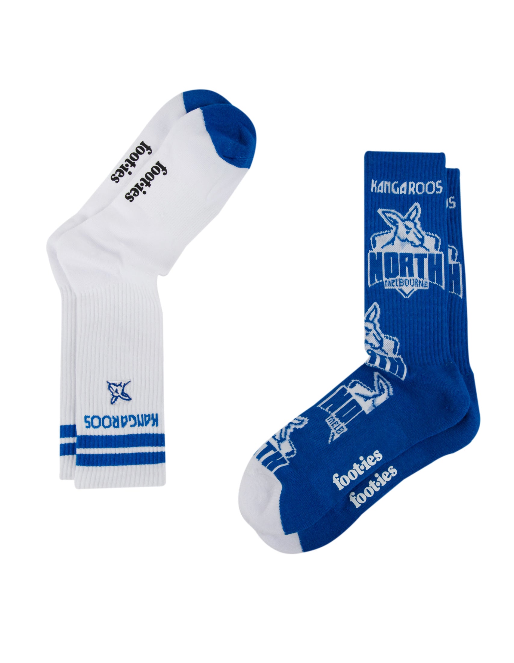 North Melbourne Kangaroo Mascot Sneaker Socks 2 Pack