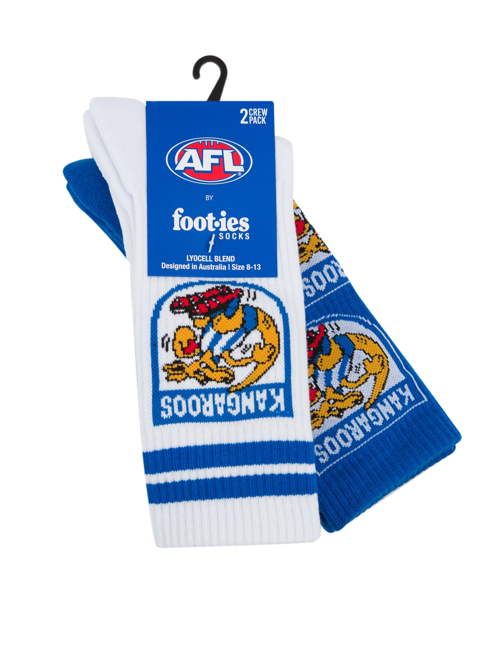North Melbourne Kangaroos Retro Sneaker Sock 2 Pack