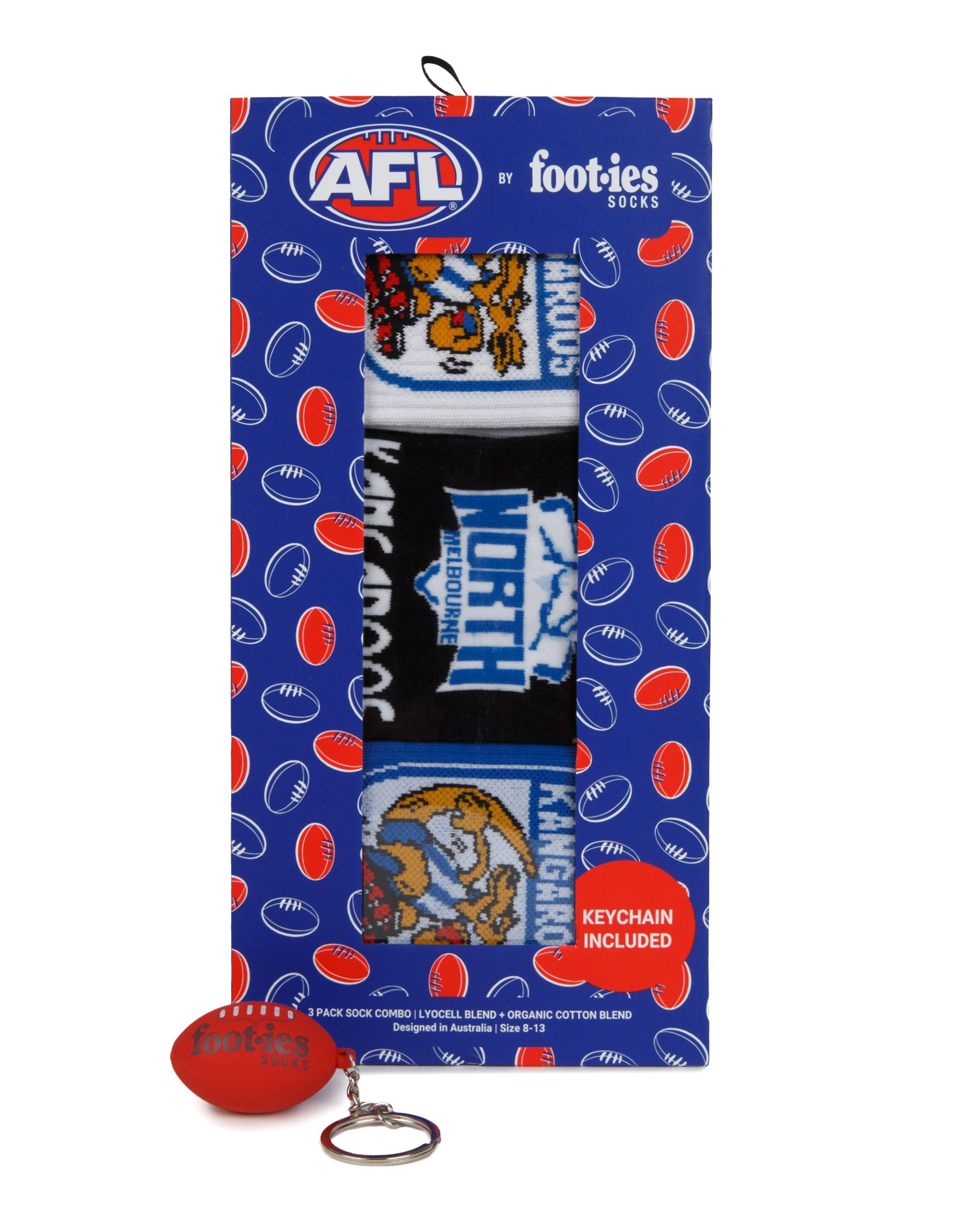 North Melbourne Kangaroos 3-Pack Sock Gift Box