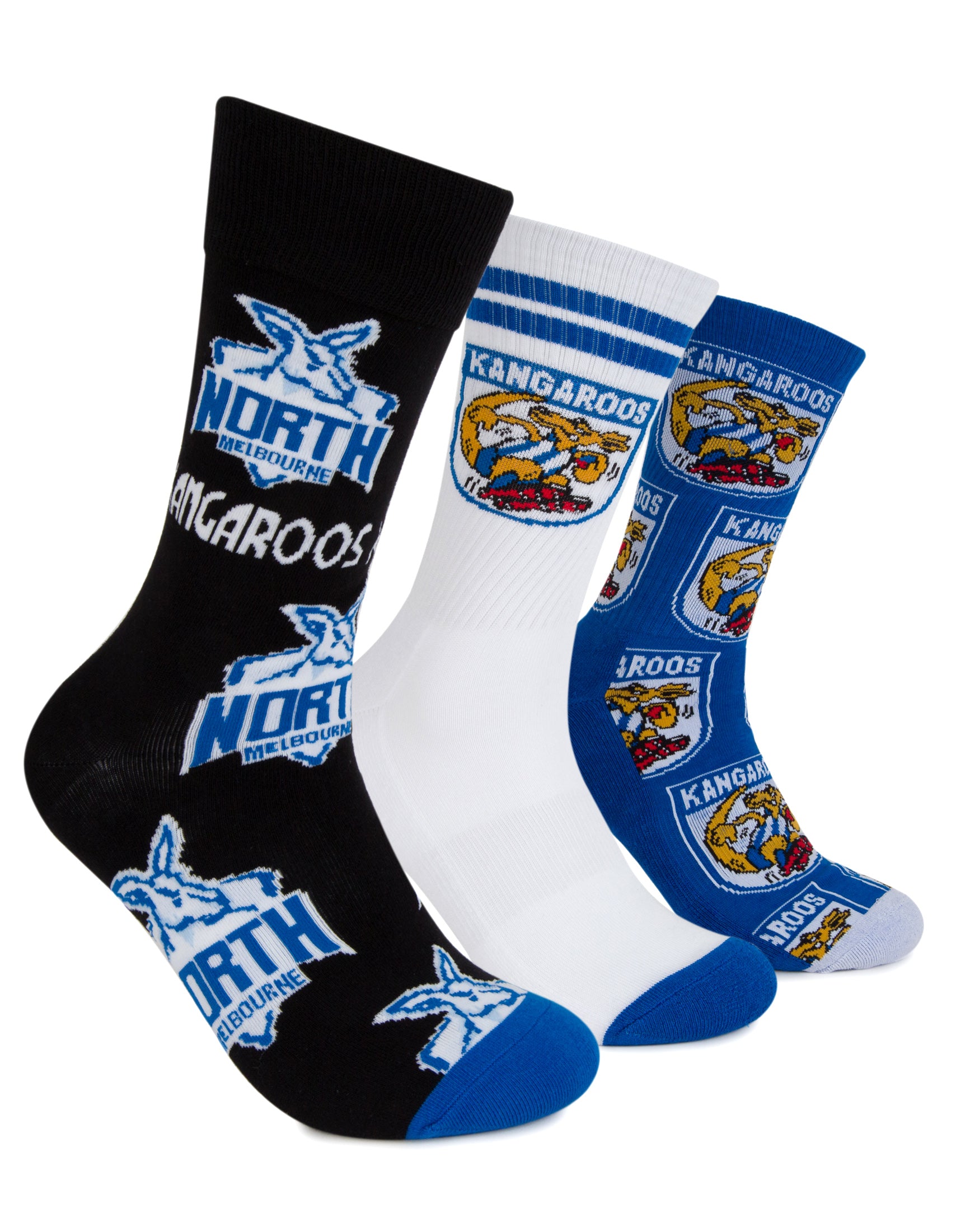North Melbourne Kangaroos 3-Pack Sock Gift Box
