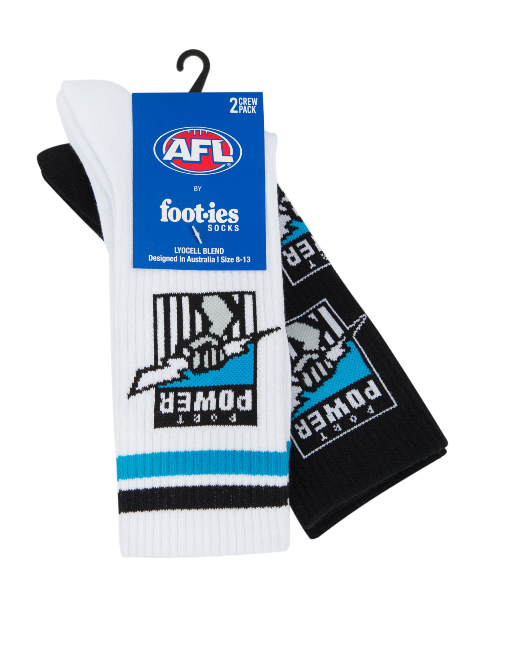 Port Adelaide Power Retro Sneaker Sock 2 Pack