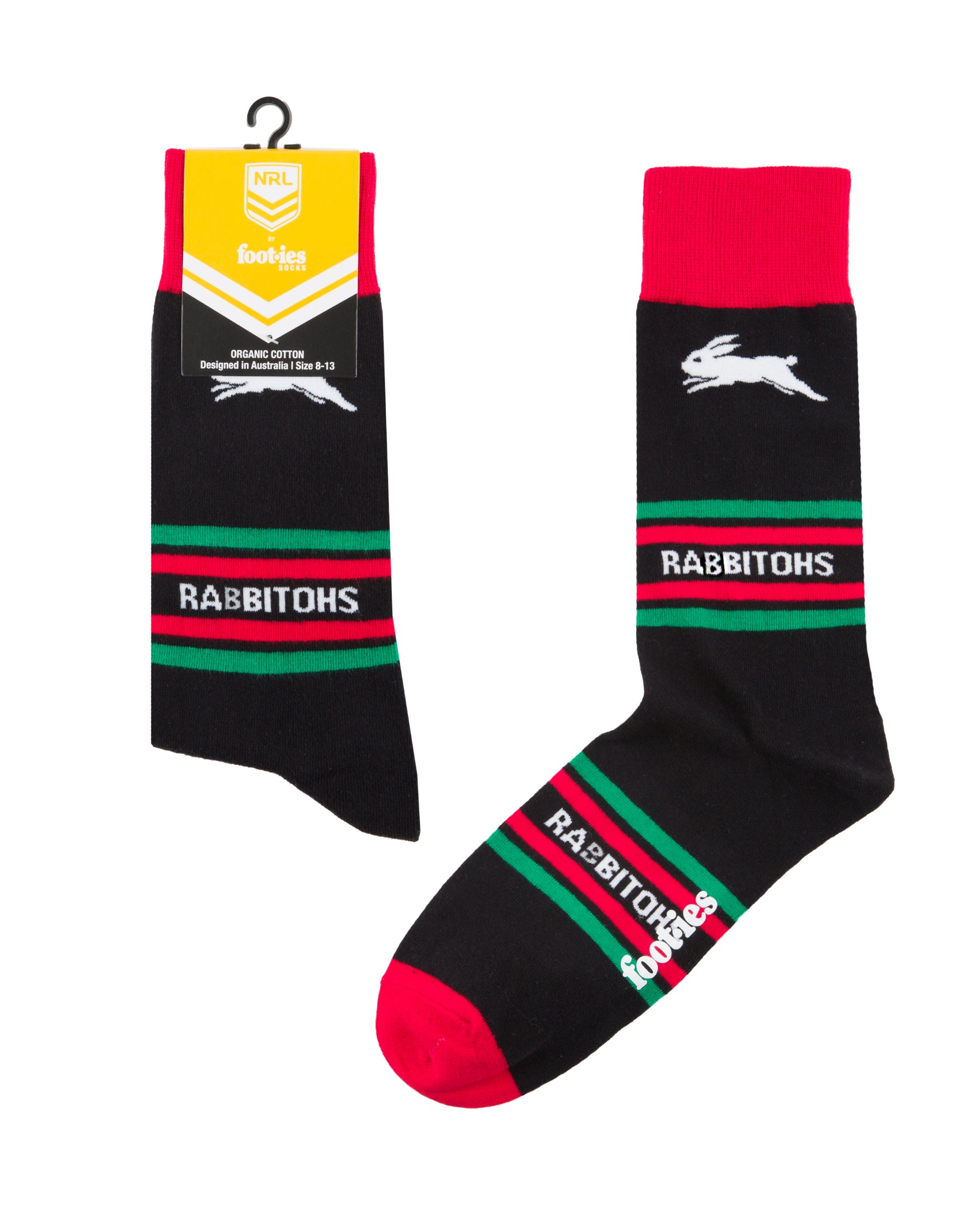South Sydney Rabbitohs Stripe Organic Cotton Socks
