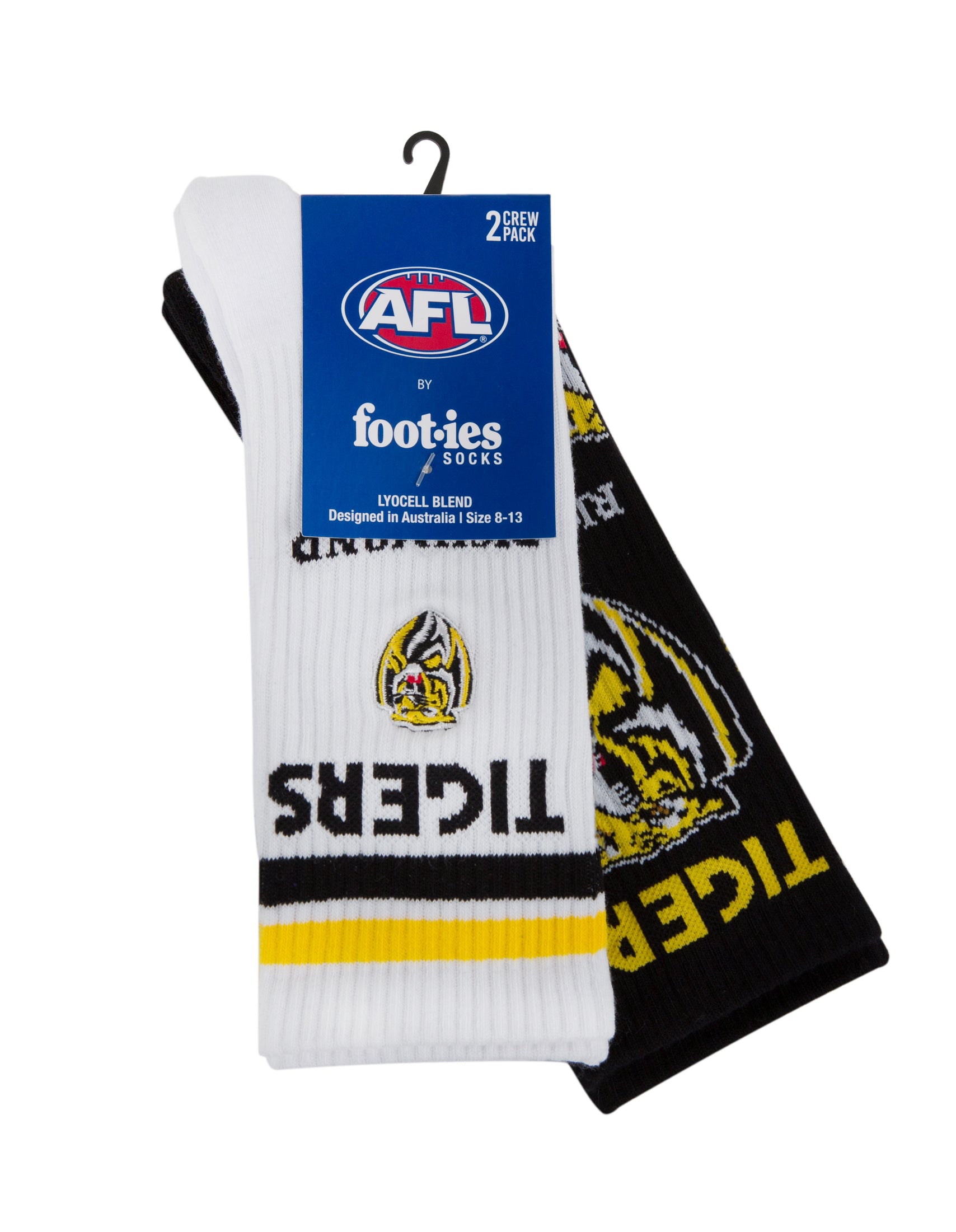 Richmond Tigers Mascot Sneaker 2 Pack Socks