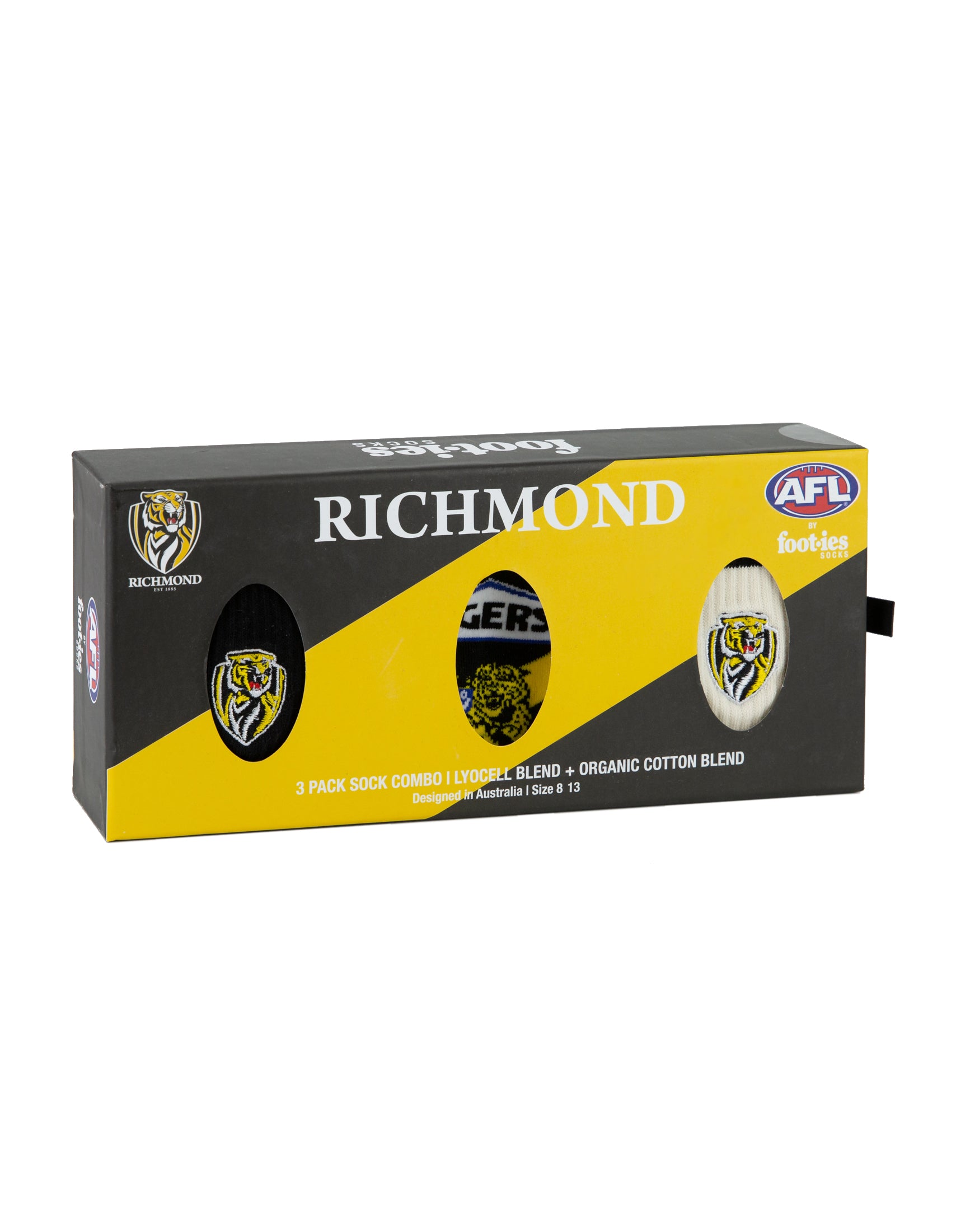 Richmond Tigers 3 Pack Combo Socks Gift Box