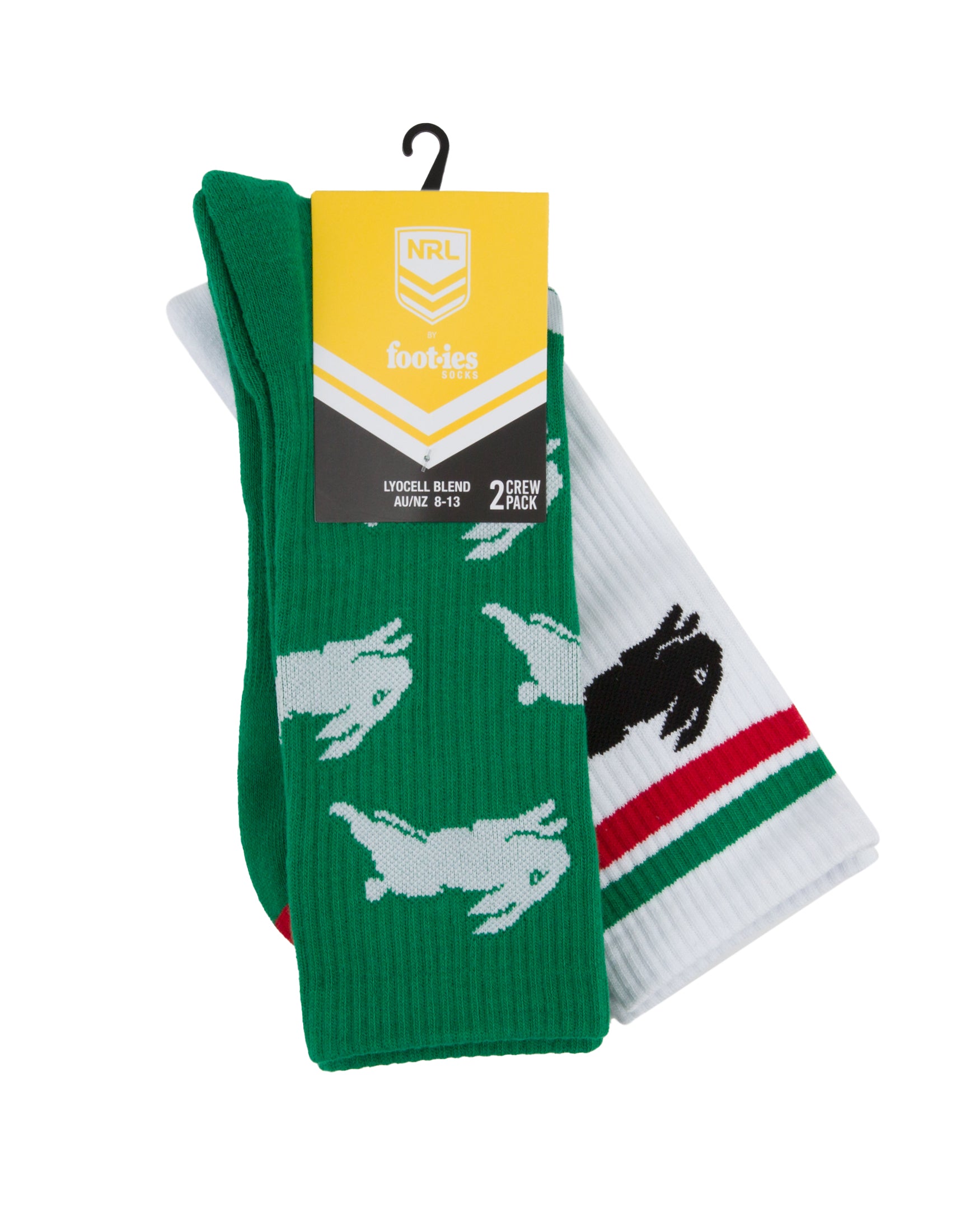 South Sydney Rabbitohs Logo Sneaker Socks 2 Pack