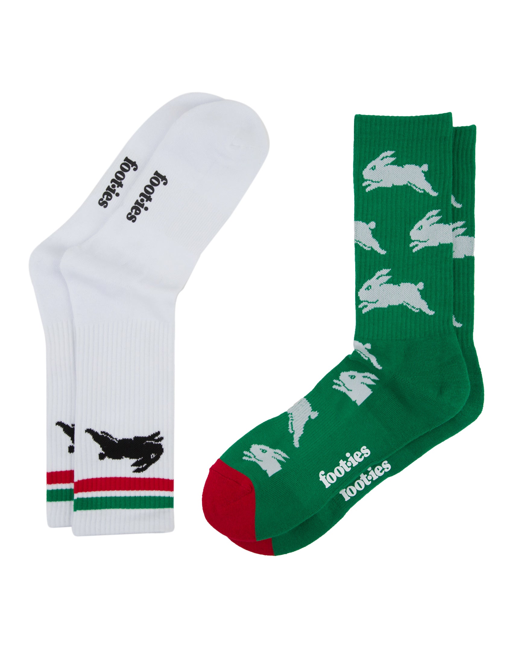 South Sydney Rabbitohs Logo Sneaker Socks 2 Pack