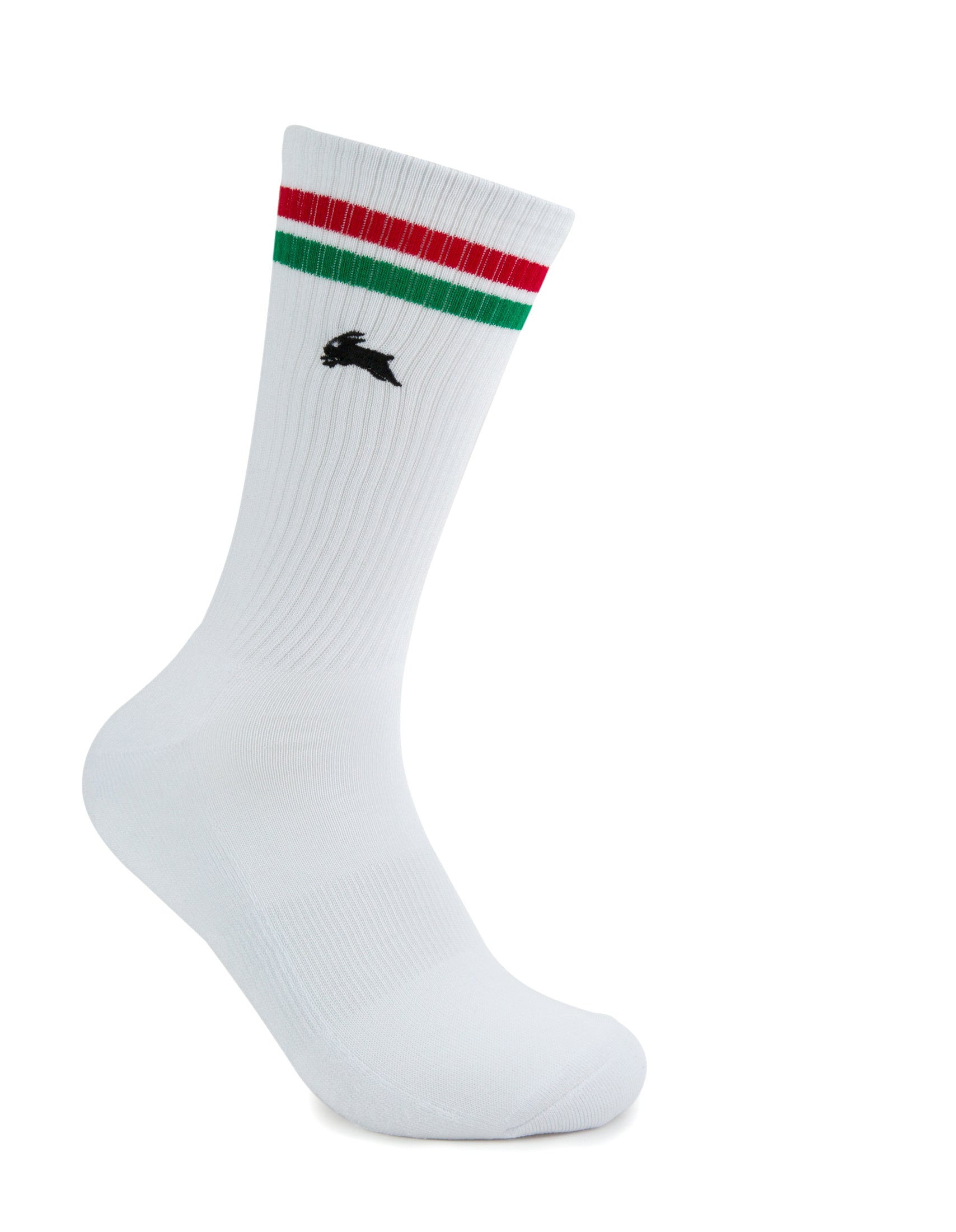 South Sydney Rabbitohs Embroidered Sneaker Sock 2 Pack