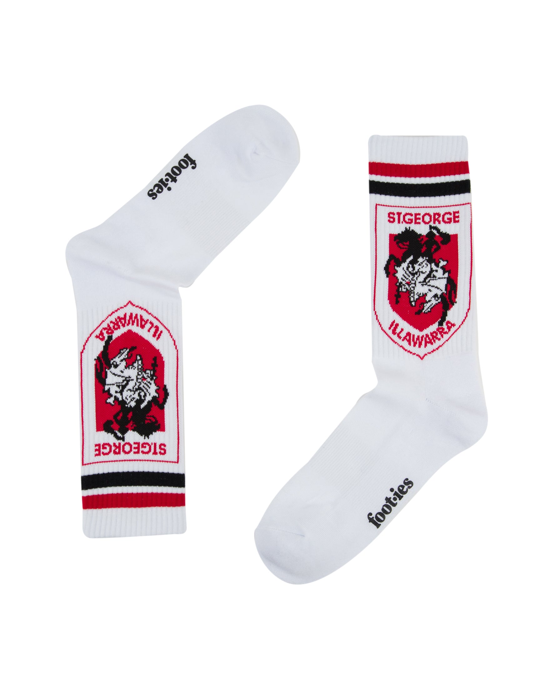 St George Illawarra Dragson Logo Sneaker Socks 2 Pack
