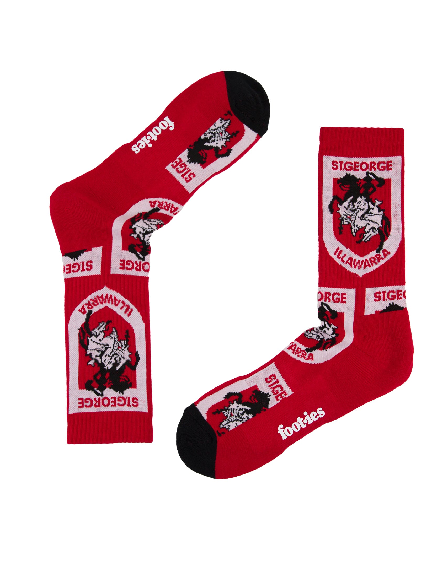 St George Illawarra Dragson Logo Sneaker Socks 2 Pack