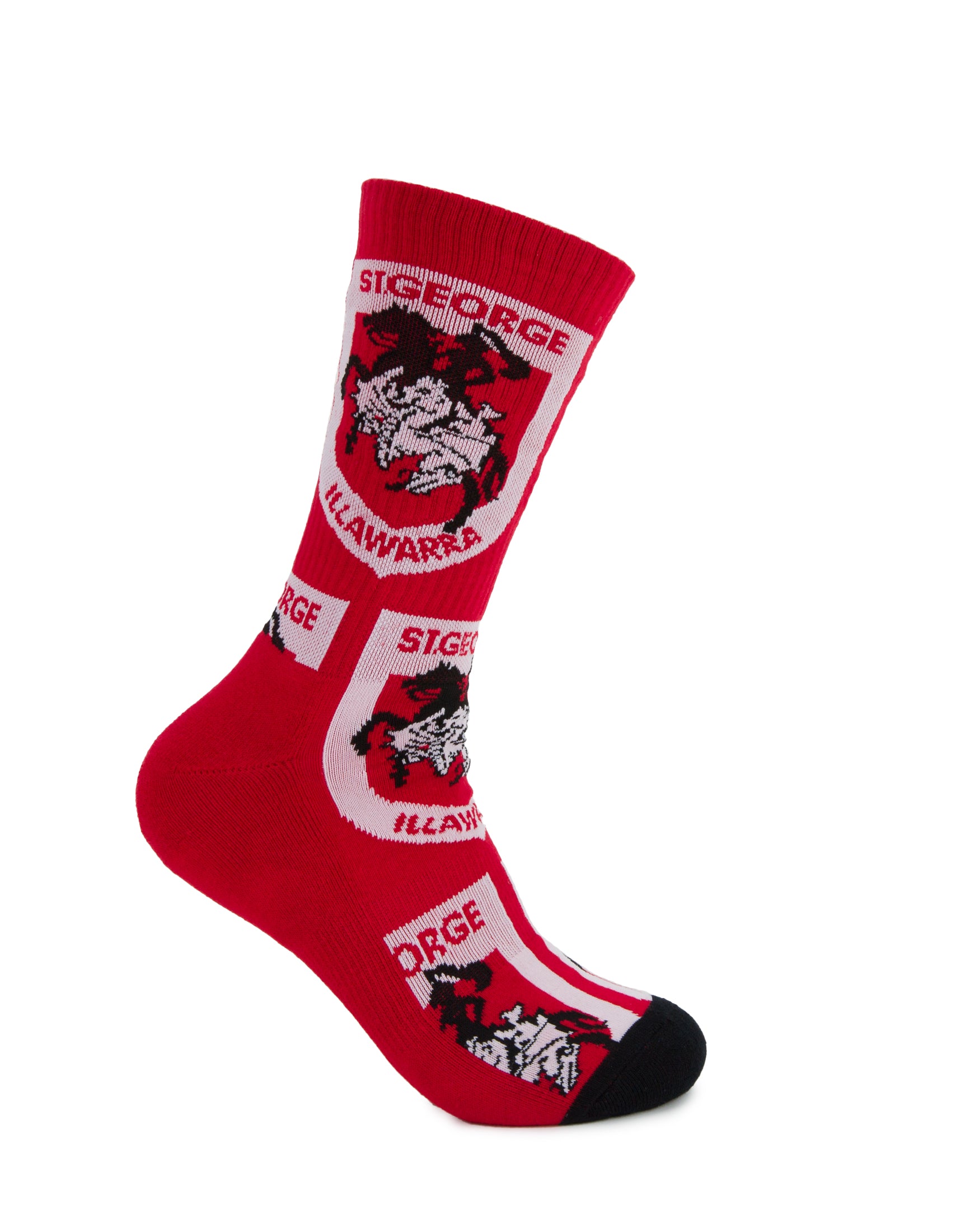 St George Illawarra Dragson Logo Sneaker Socks 2 Pack